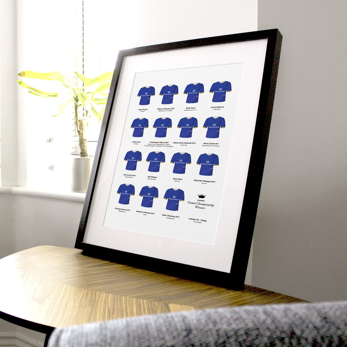 Leinster Rugby Union 2026 United Championship Grand Final Winners Team Print