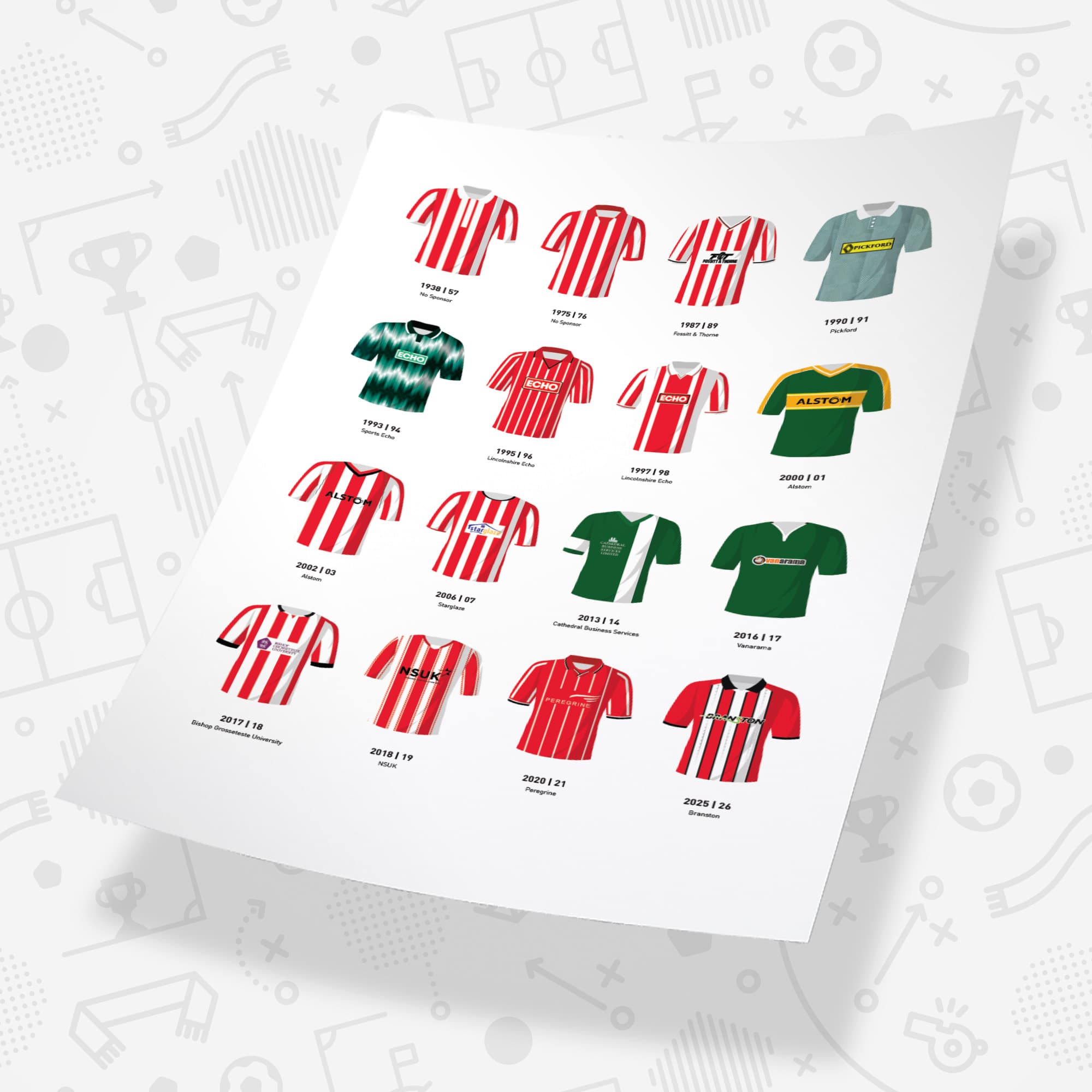 Lincoln Classic Kits Football Team Print