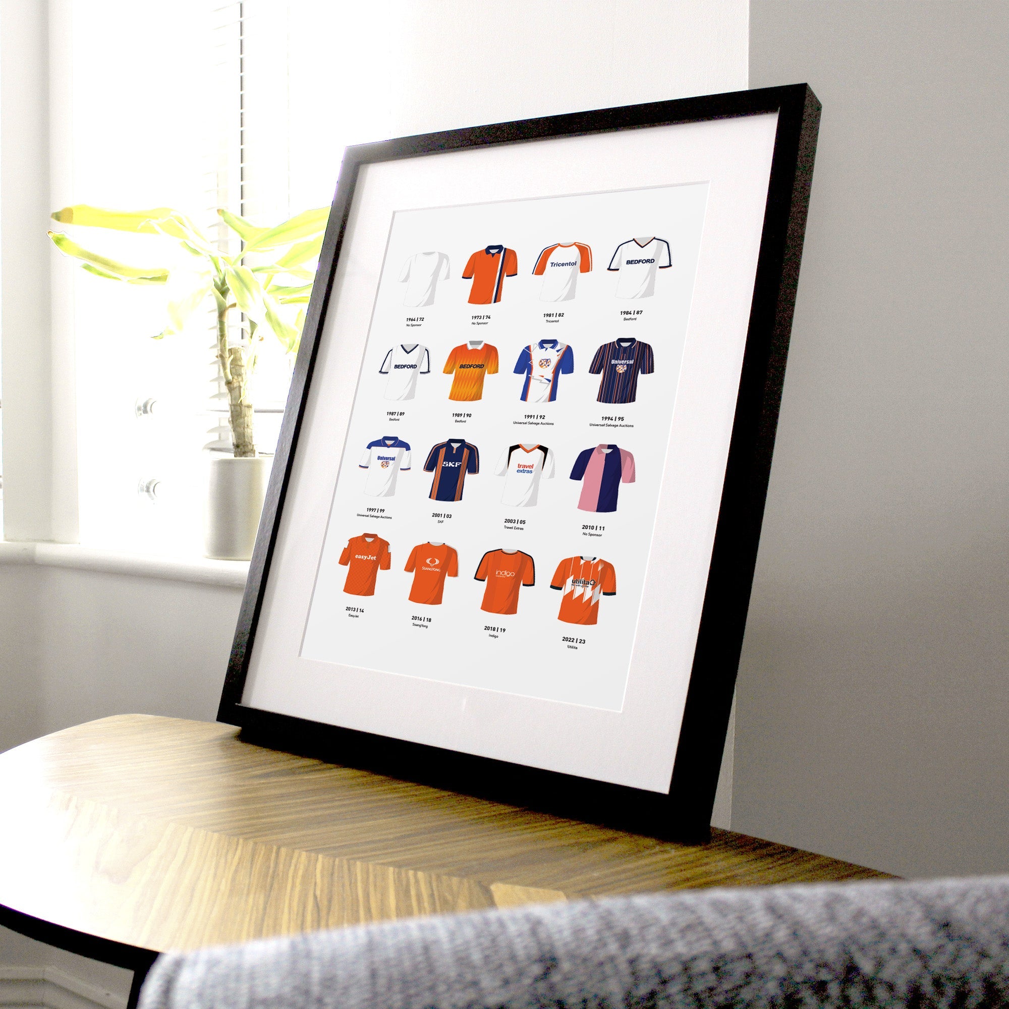 Luton Classic Kits Football Team Print Good Team On Paper