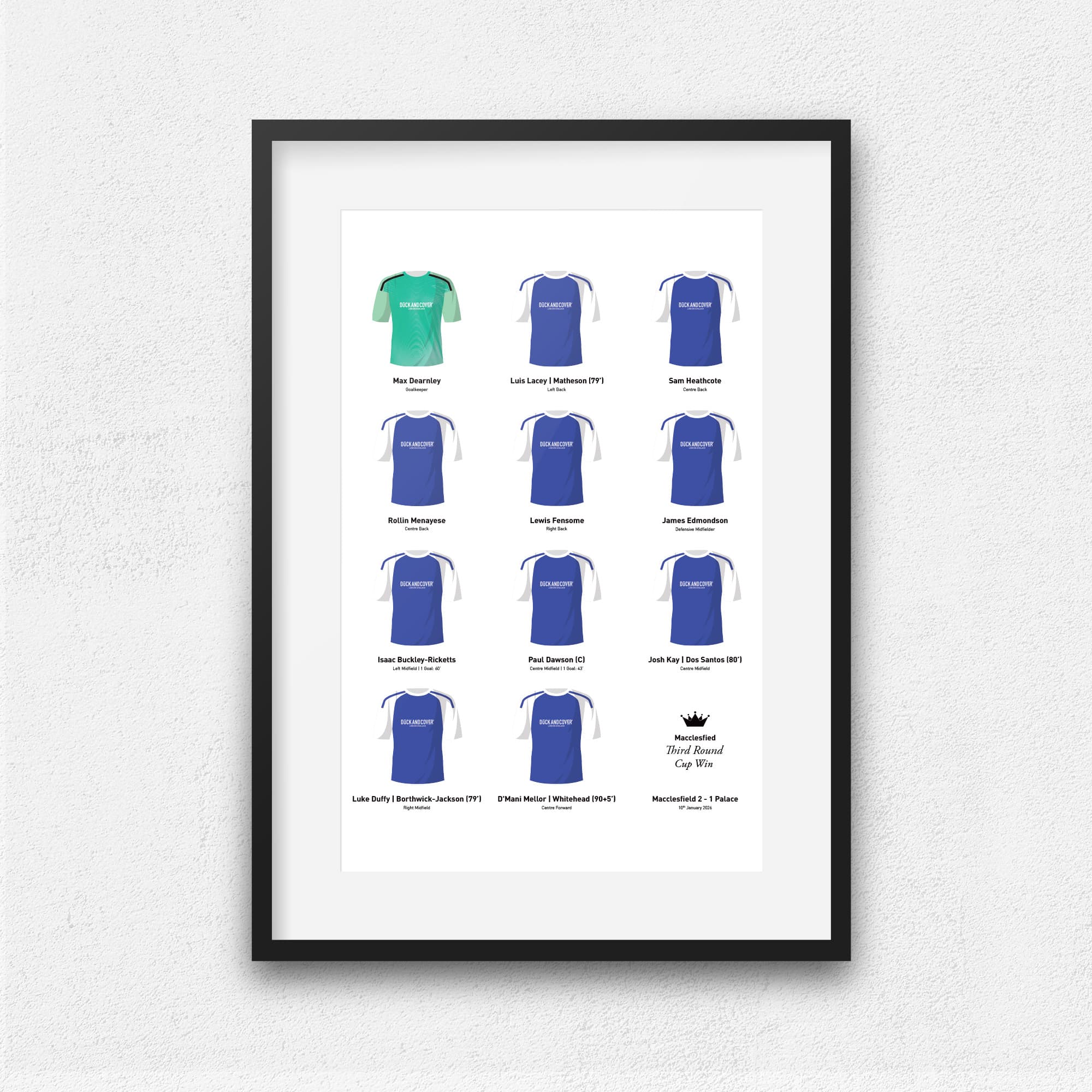Macclesfield 2026 Cup 3rd Round Football Team Print