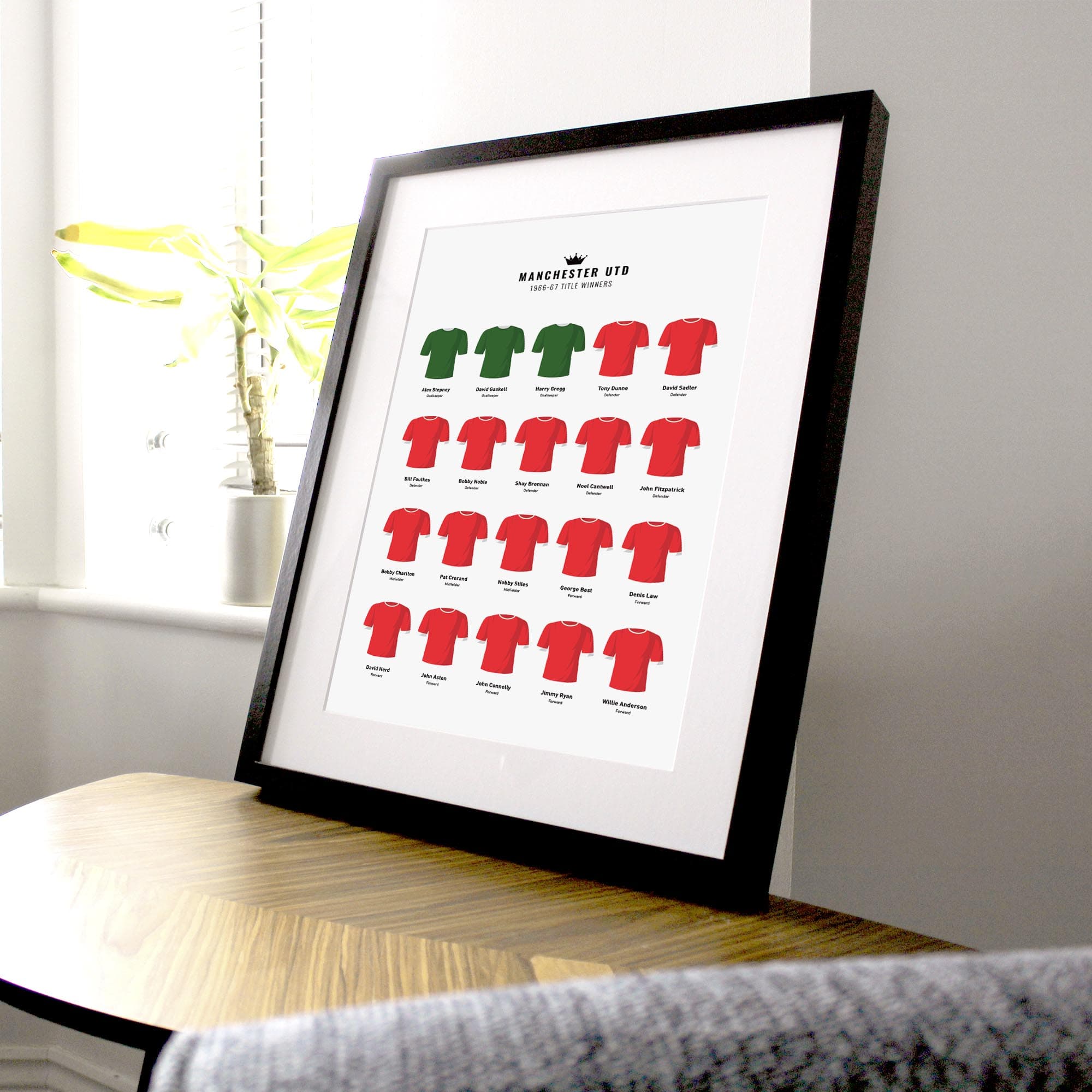 Manchester Utd 1967 Division 1 Winners Football Team Print Good Team On Paper