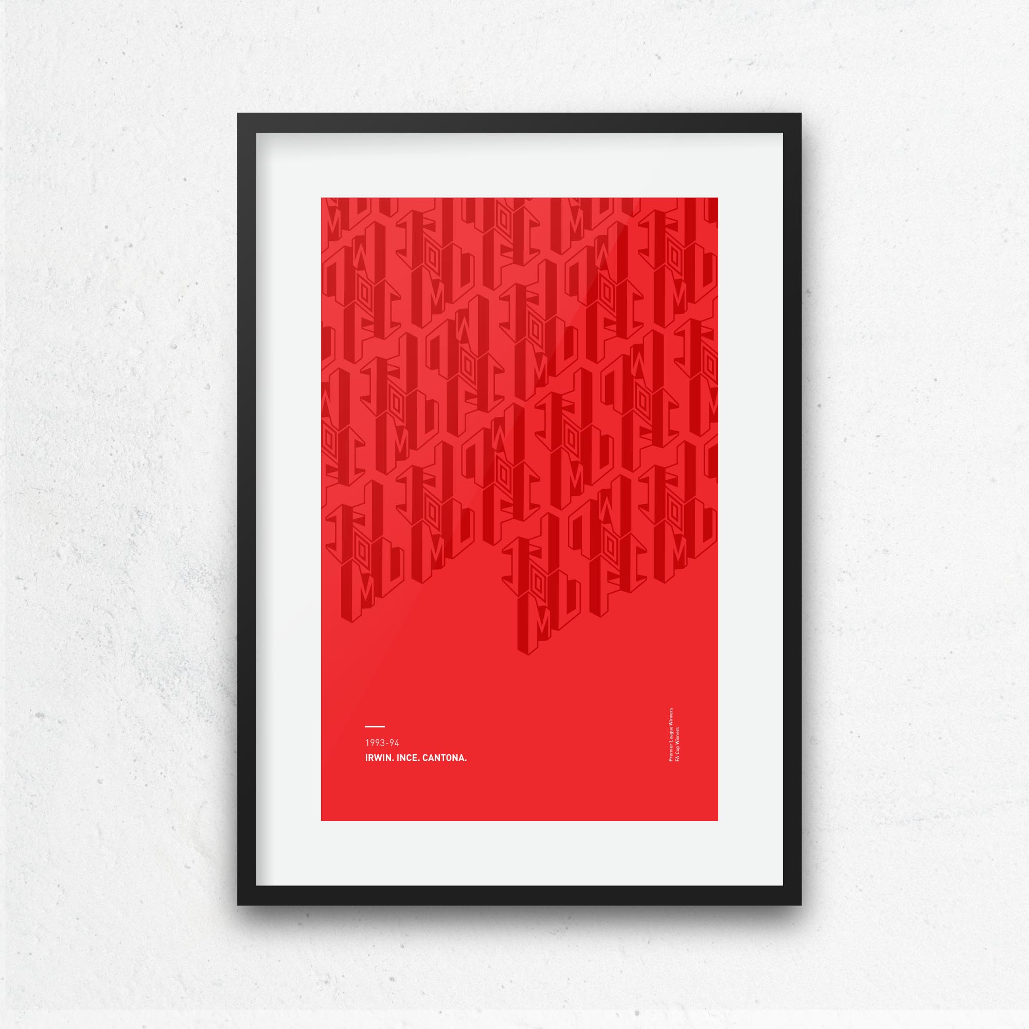 Manchester Utd 1993-94 'Better Days' Football Print Good Team On Paper