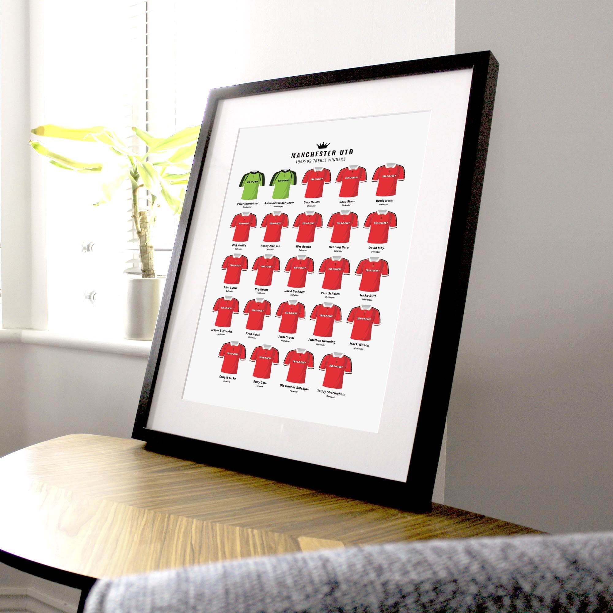 Manchester Utd 1999 Treble Winners Football Team Print Good Team On Paper