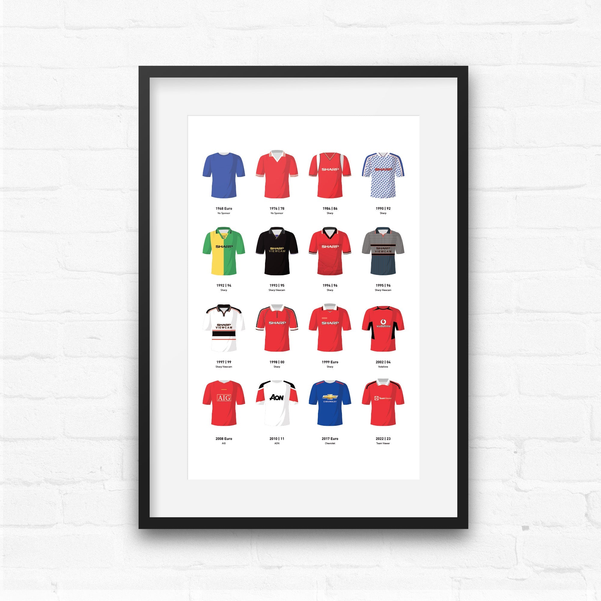 Manchester Utd Classic Kits Football Team Print Good Team On Paper