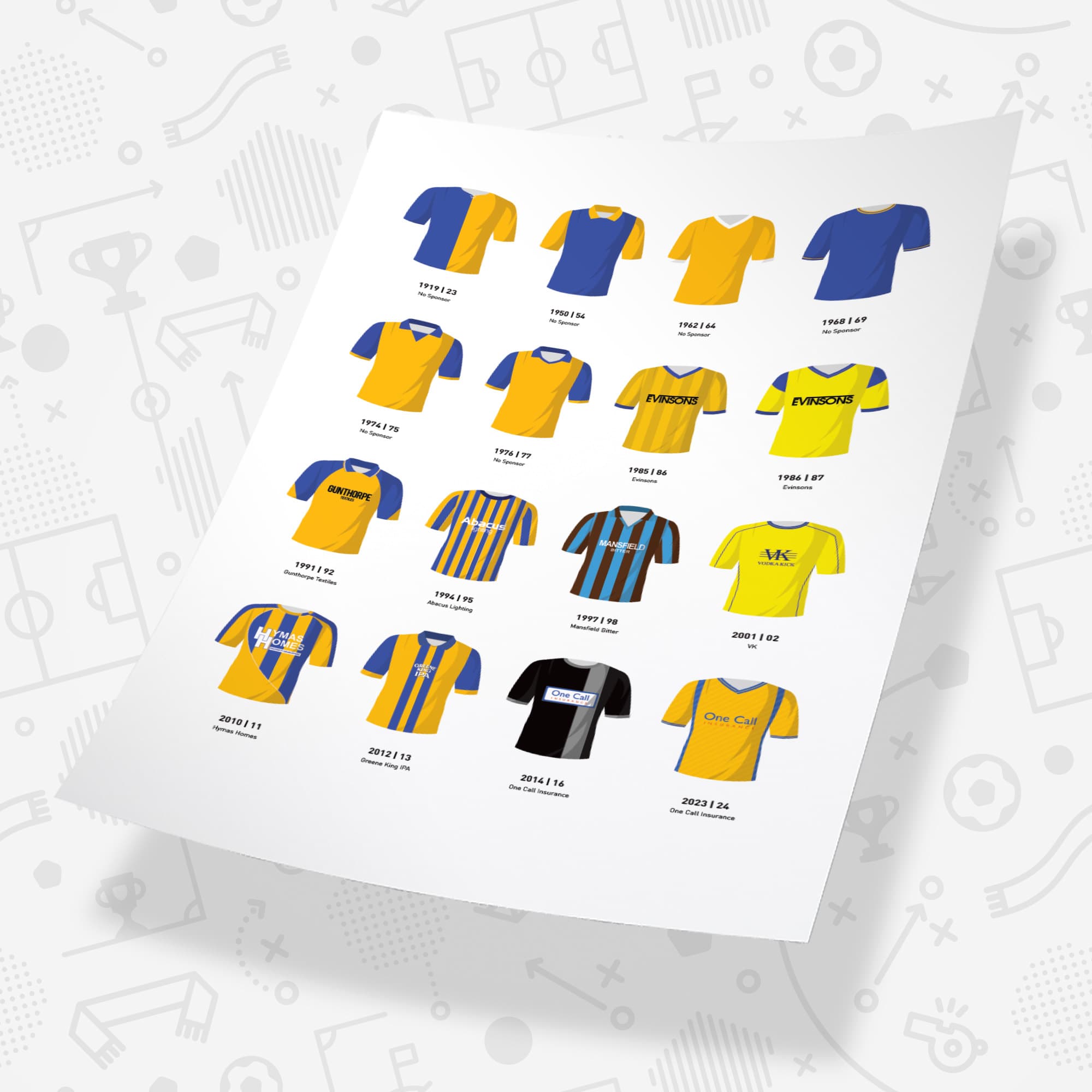 Mansfield Classic Kits Football Team Print