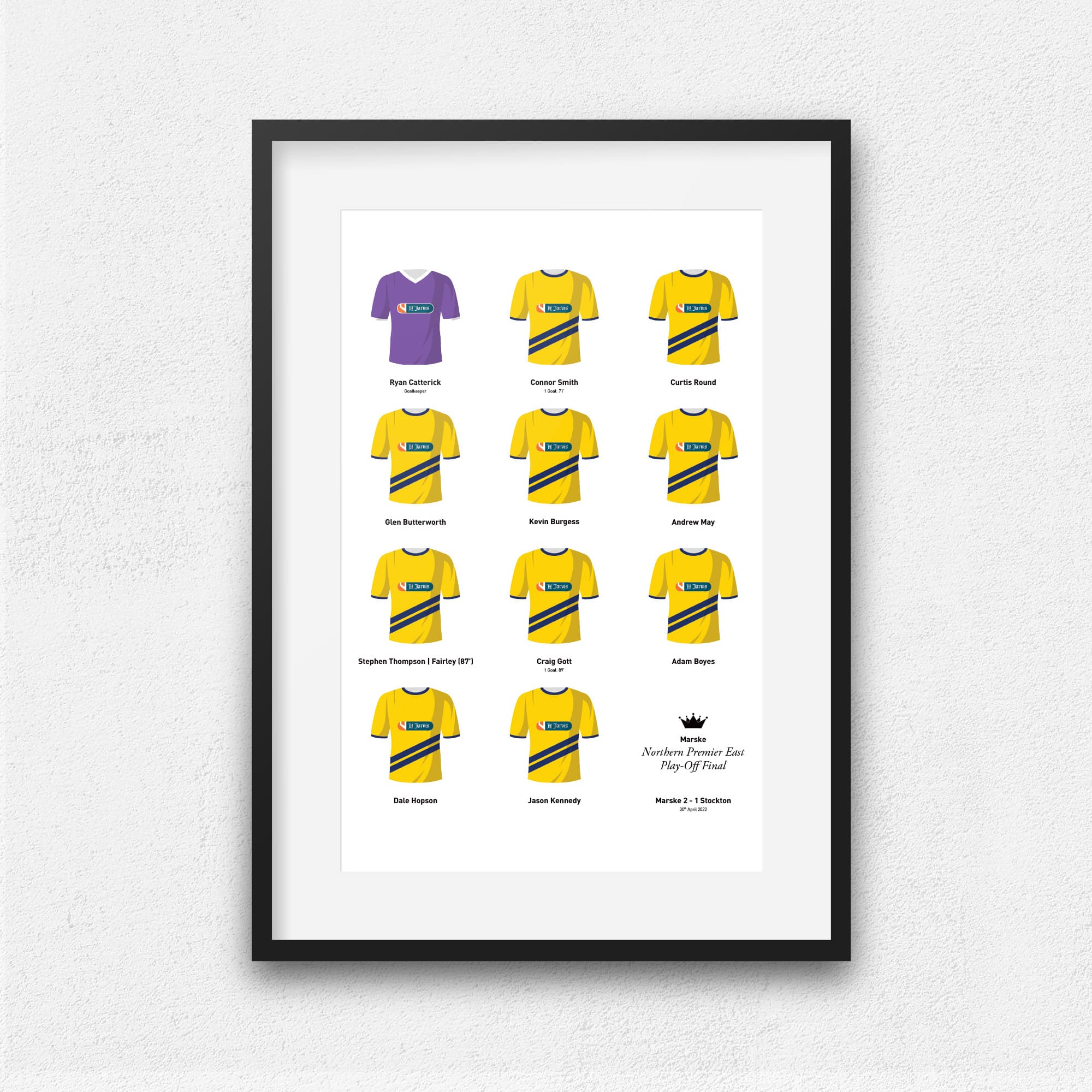 Marske 2022 Northern Premier East Playoff Winners Football Team Print Good Team On Paper