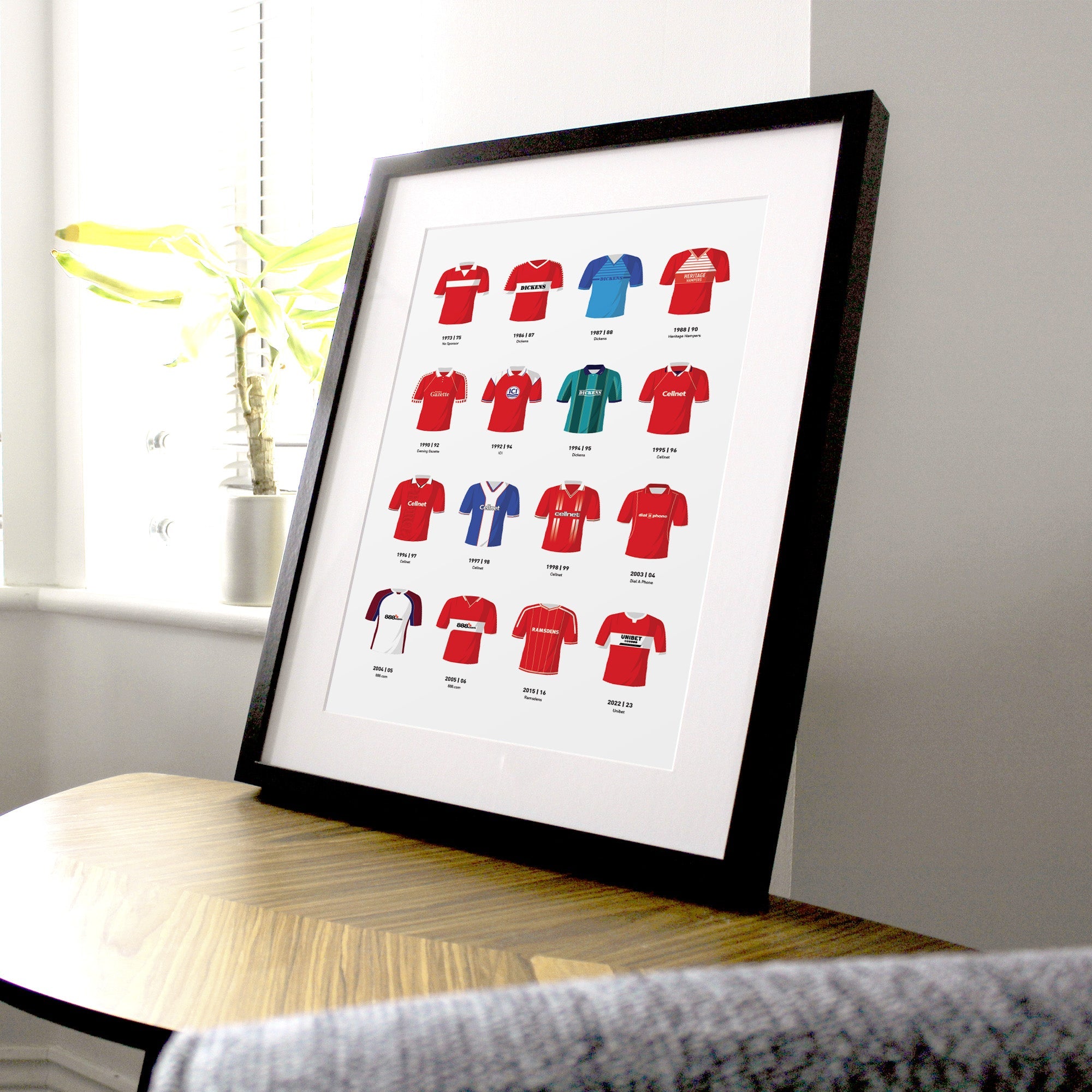 Middlesbrough Classic Kits Football Team Print Good Team On Paper