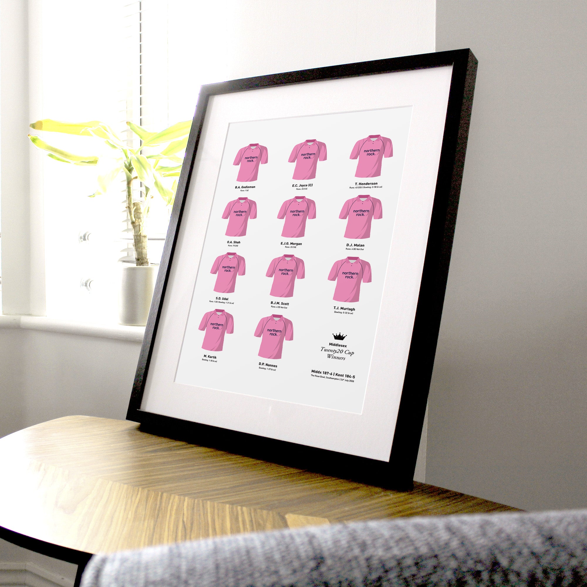 Middlesex Cricket 2008 Twenty20 Cup Winners Team Print