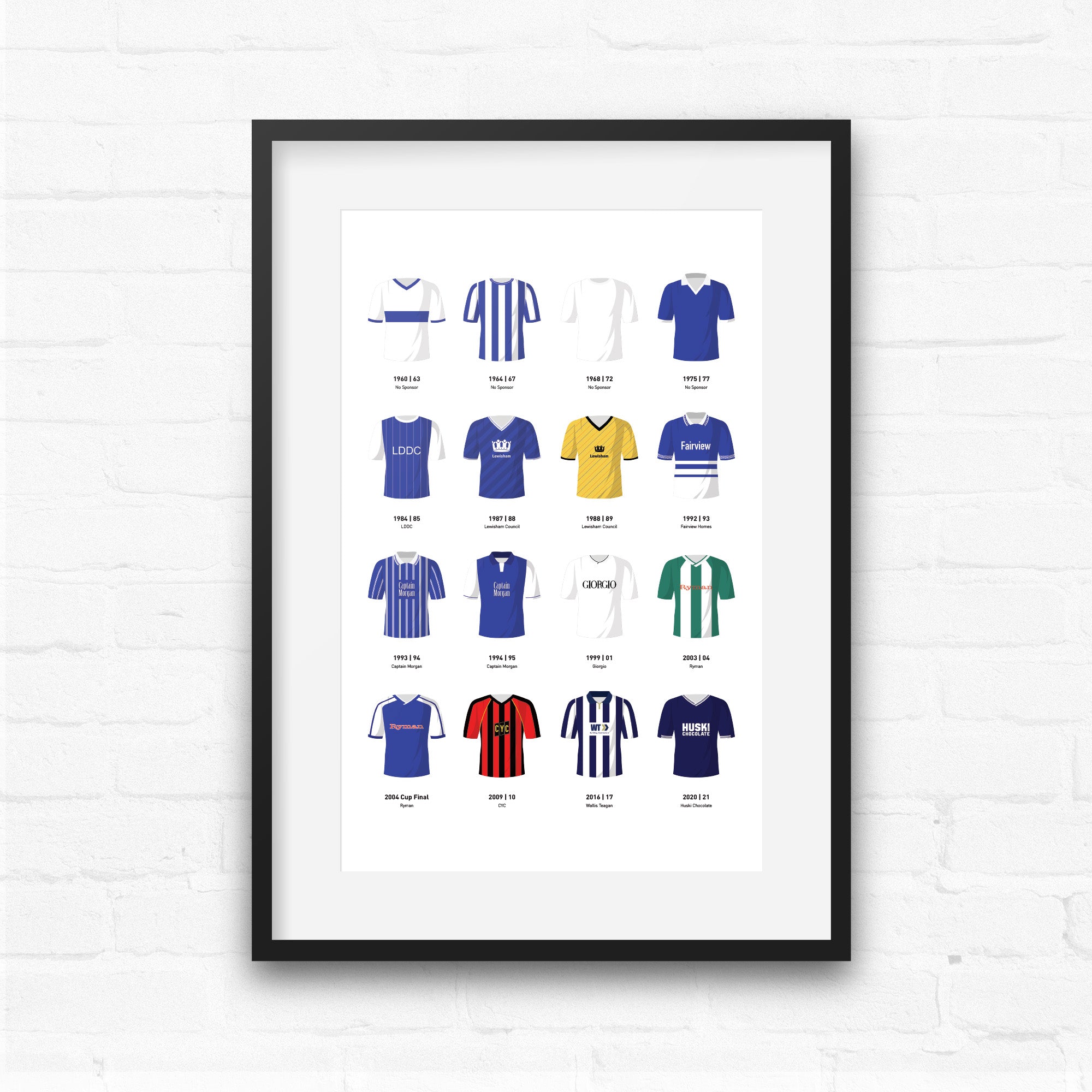 Millwall Classic Kits Football Team Print Good Team On Paper