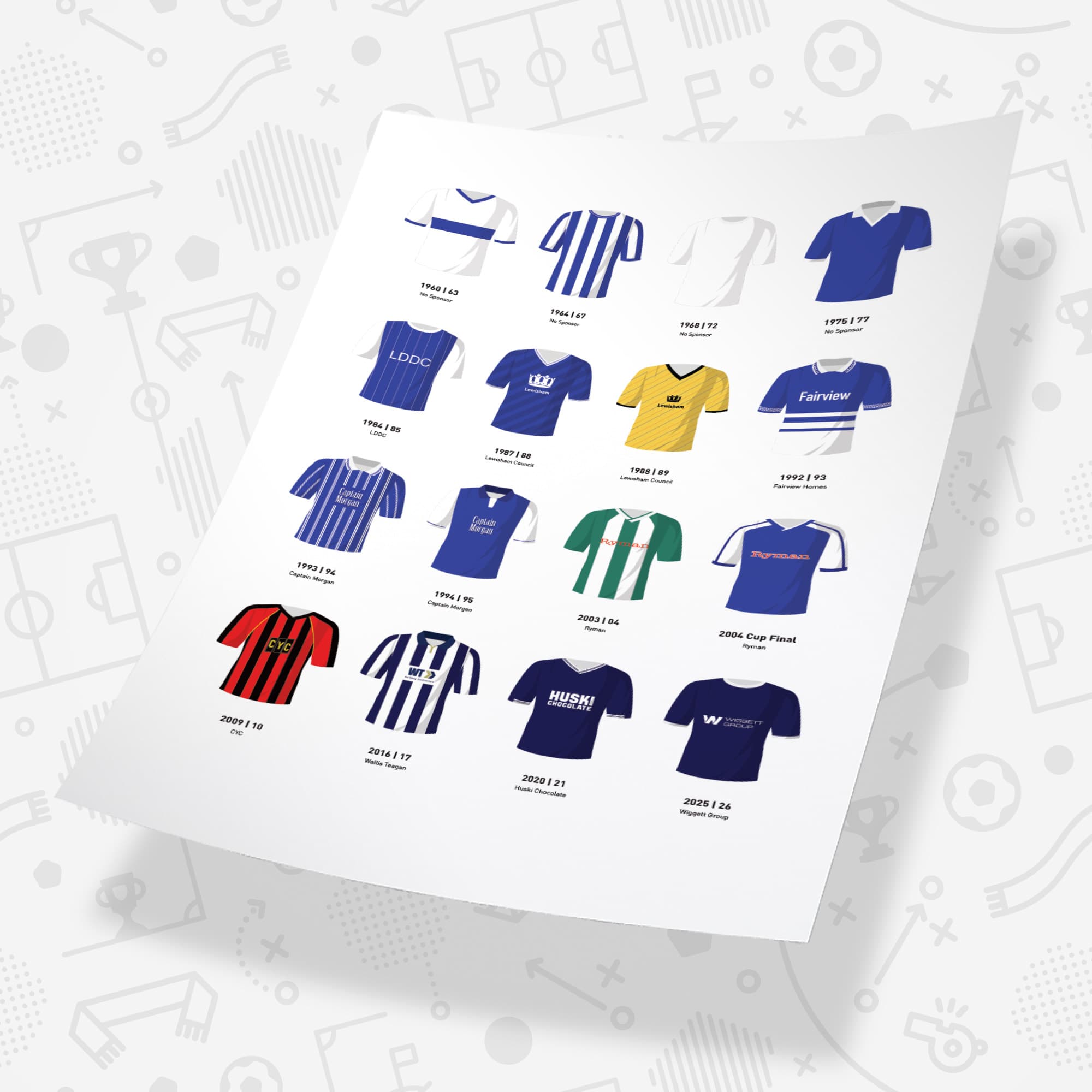Millwall Classic Kits Football Team Print
