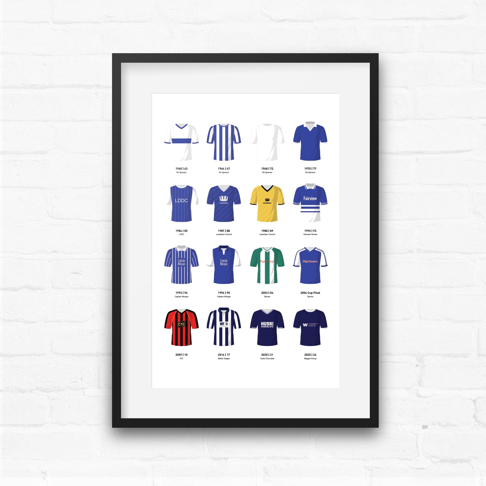 Millwall Classic Kits Football Team Print