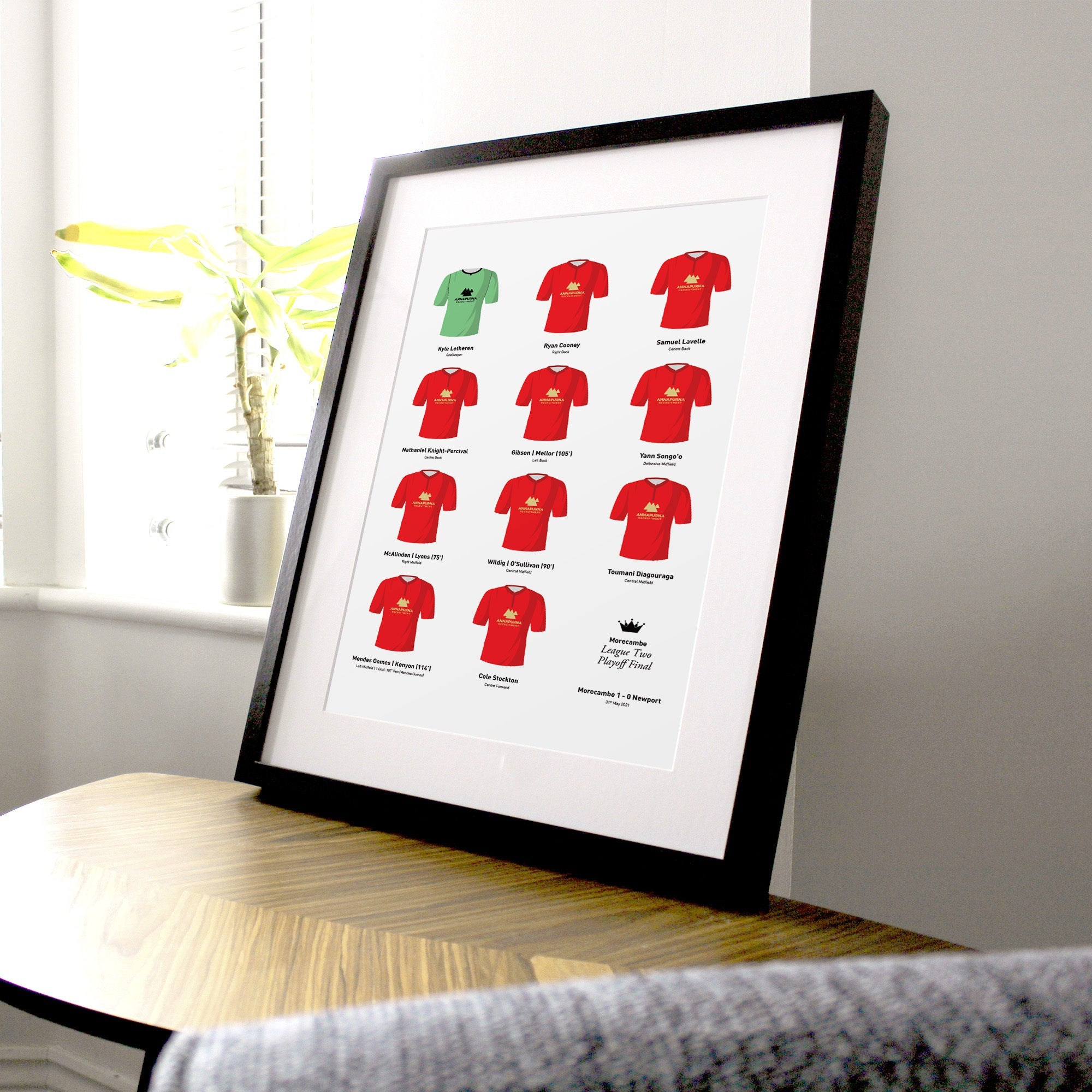 Morecambe 2021 League 2 Playoff Winners Football Team Print Good Team On Paper