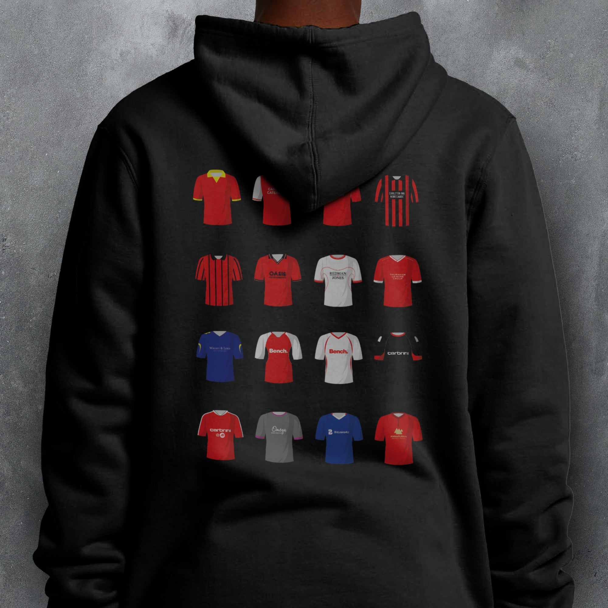 Morecambe Classic Kits Football Hoodie Good Team On Paper