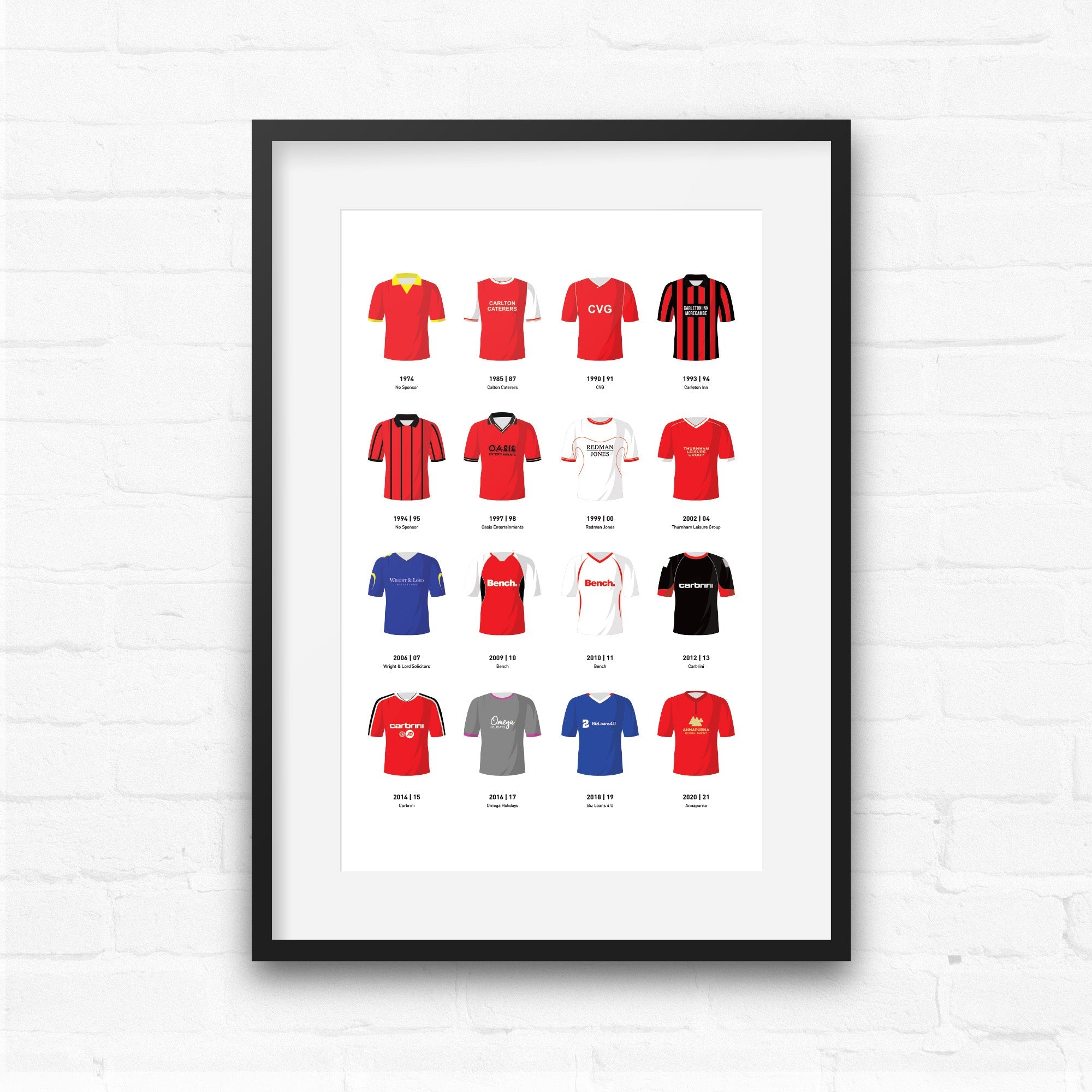 Morecambe Classic Kits Football Team Print Good Team On Paper