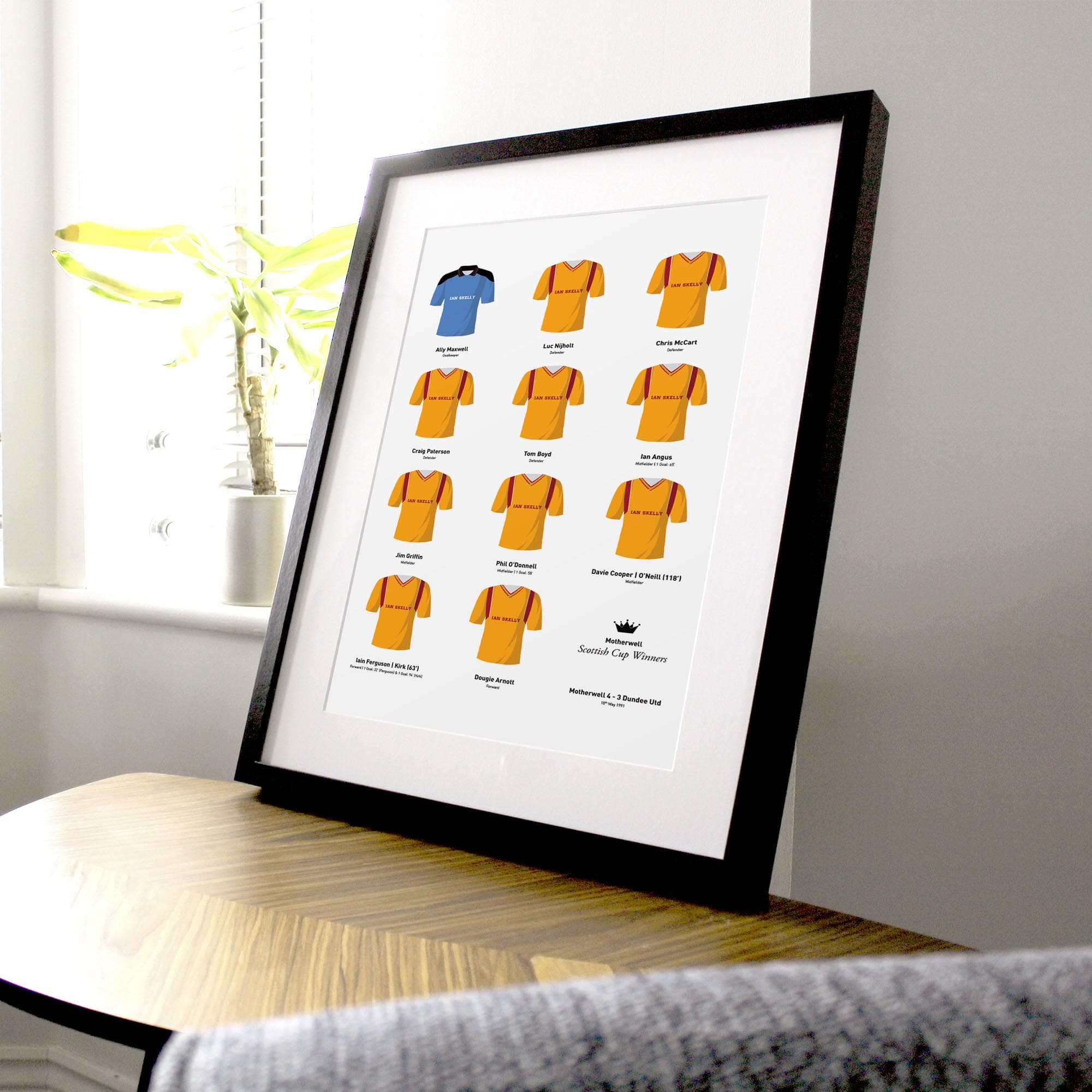 Motherwell 1991 Scottish Cup Winners Football Team Print Good Team On Paper