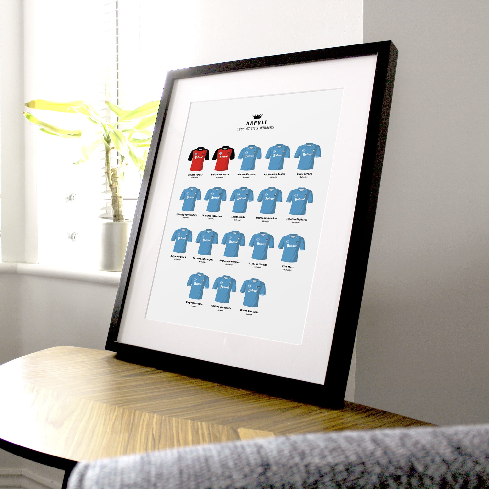 Napoli 1987 Title Winners Football Team Print Good Team On Paper