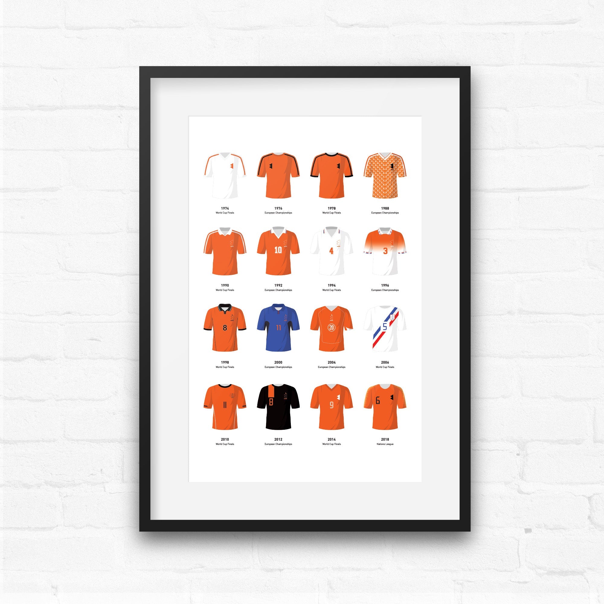 Netherlands Classic Kits Football Team Print Good Team On Paper