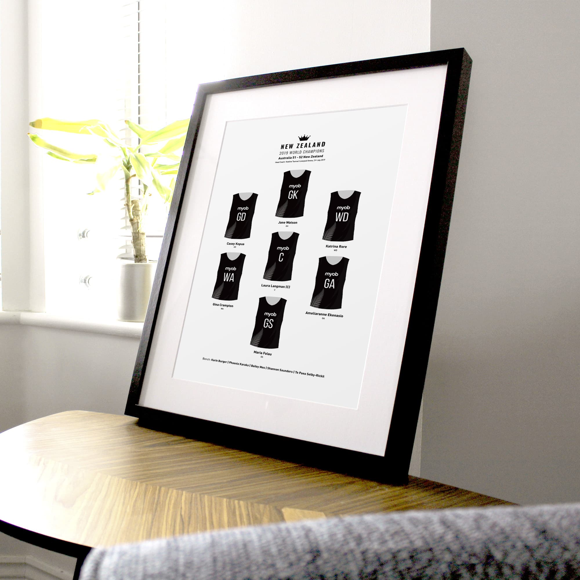 New Zealand Netball 2019 World Champions Winners Print