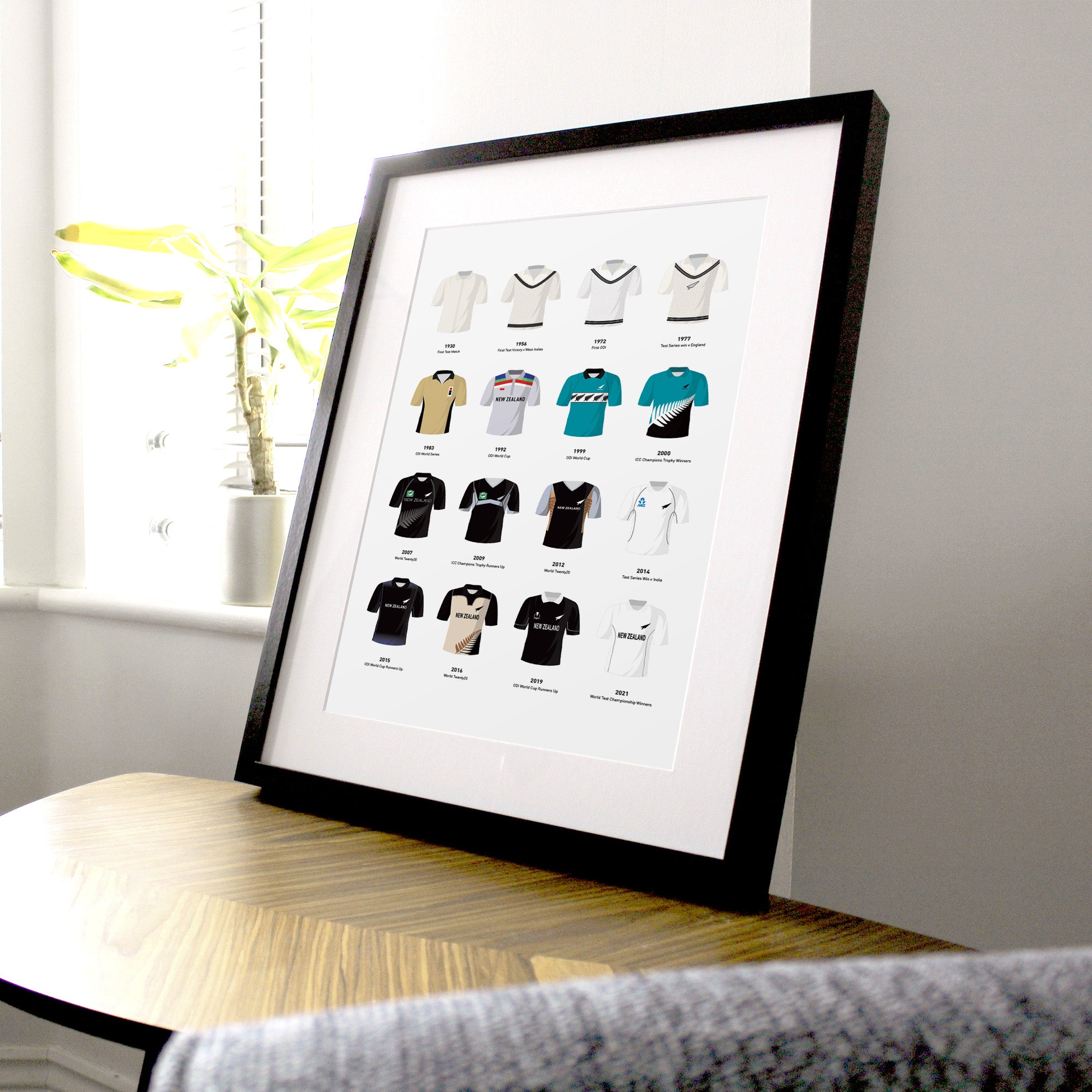 New Zealand Classic Kits Cricket Team Print