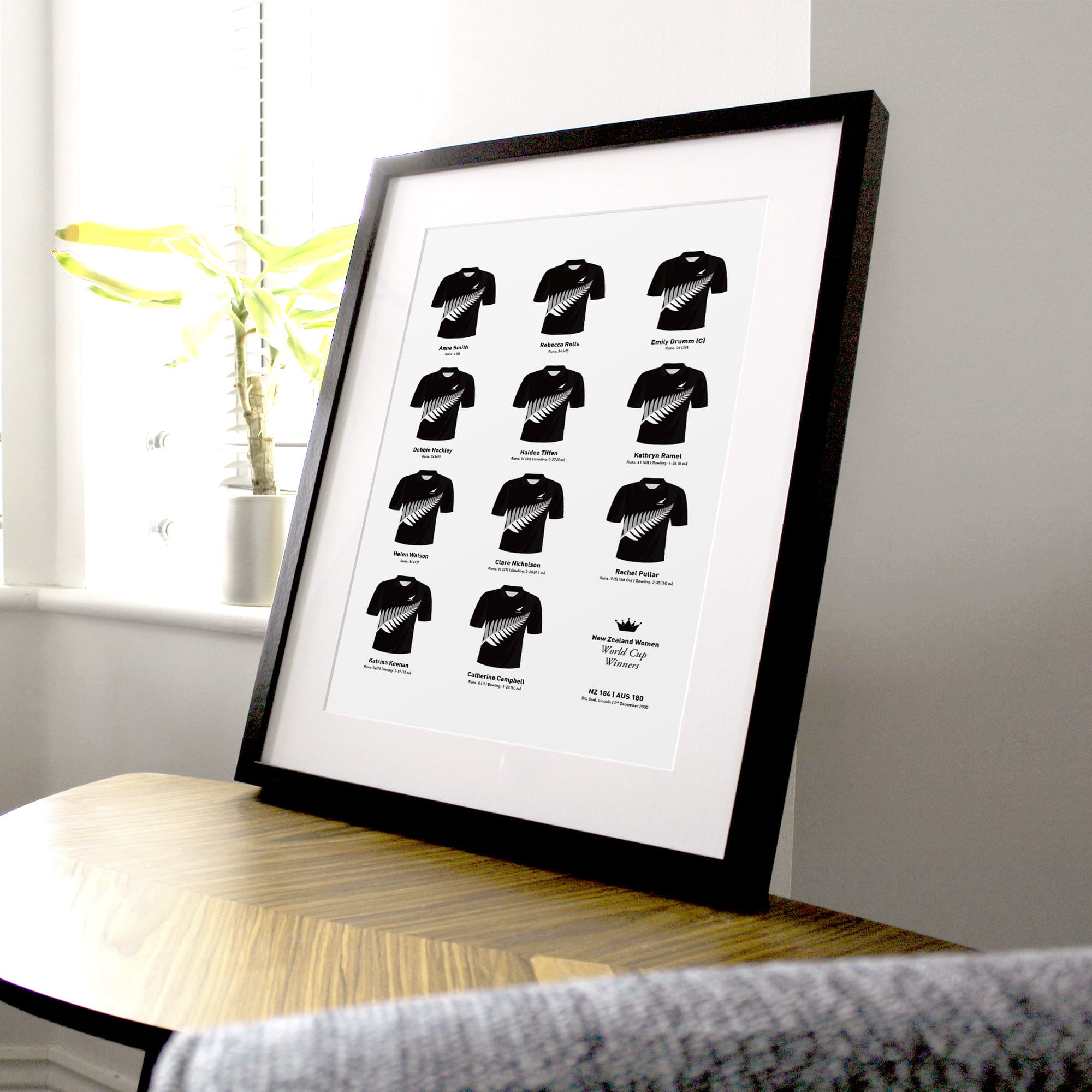 New Zealand Women Cricket 2000 World Cup Winners Team Print