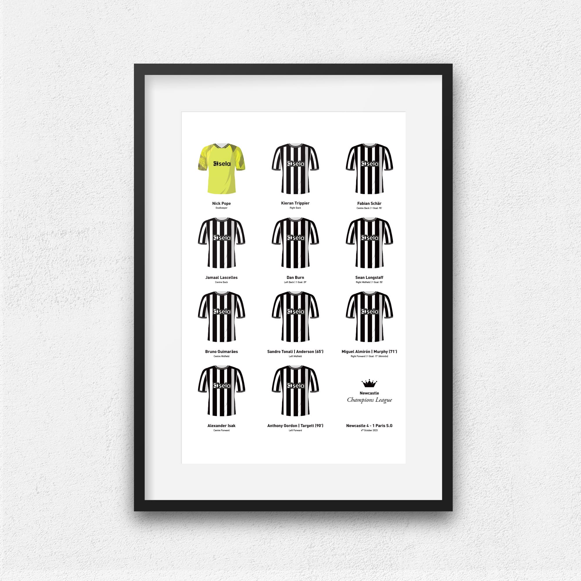 Newcastle 2023 vs Paris Football Team Print