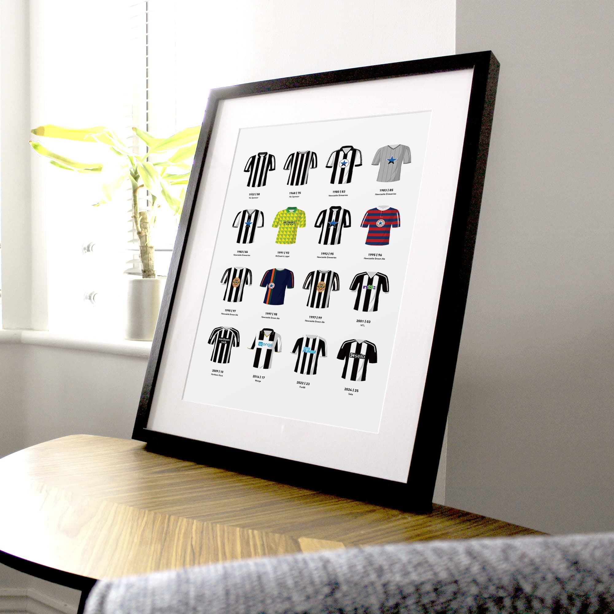 Newcastle Classic Kits Football Team Print