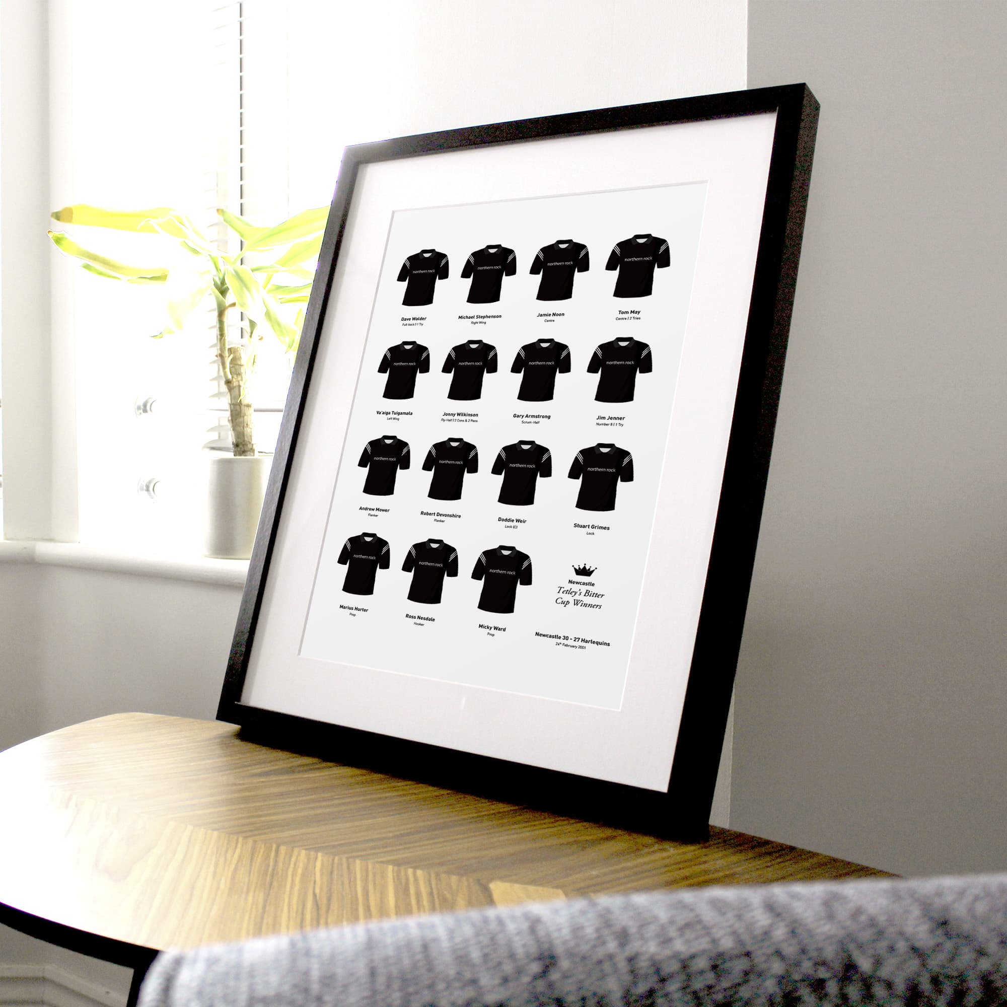 Newcastle Rugby Union 2001 Tetley's Bitter Cup Winners Team Print