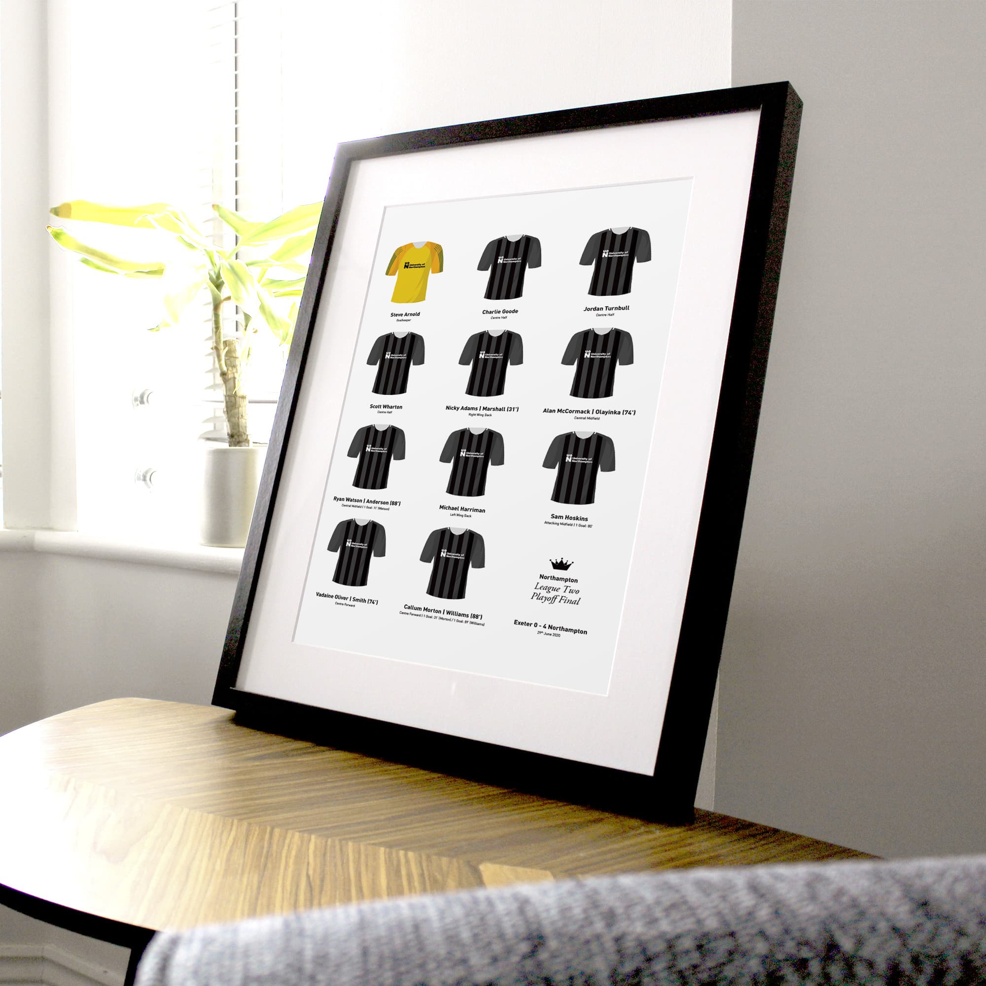 Northampton 2020 League 2 Playoff Winners Football Team Print Good Team On Paper
