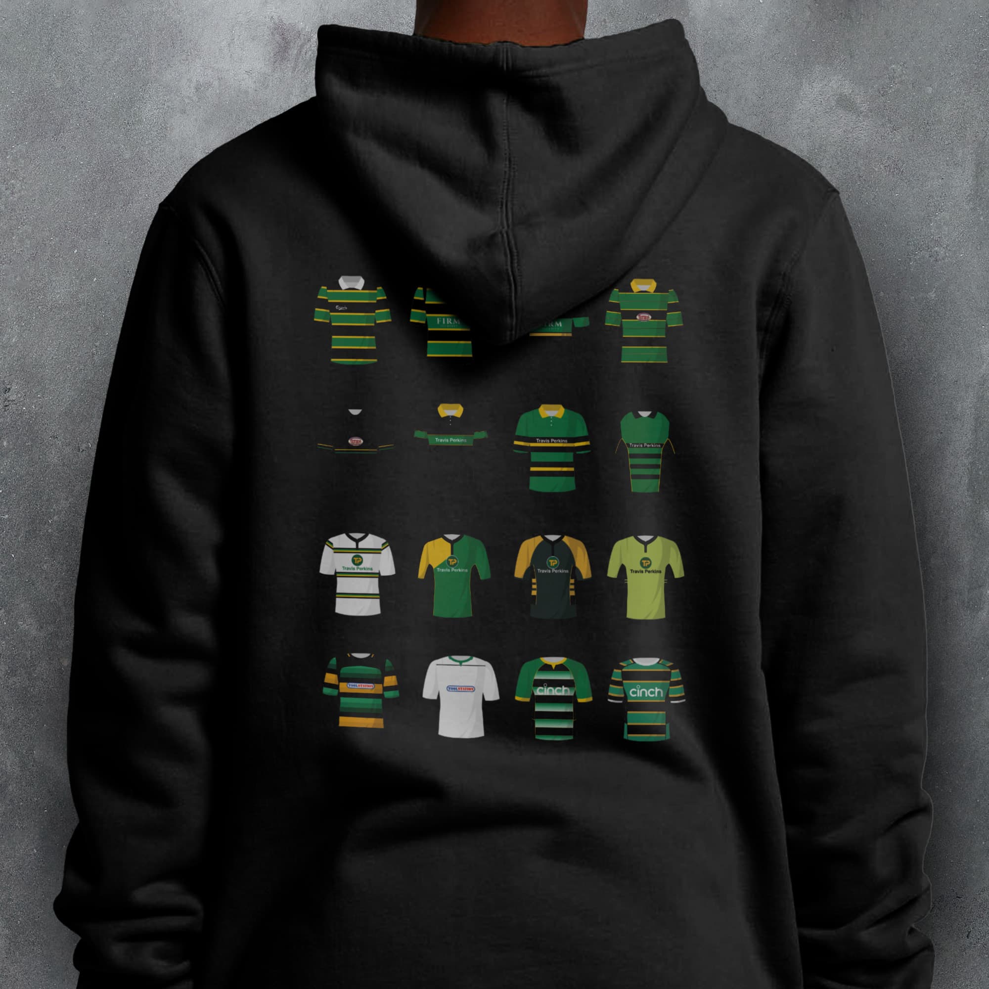 Northampton Rugby Union Classic Kits Hoodie