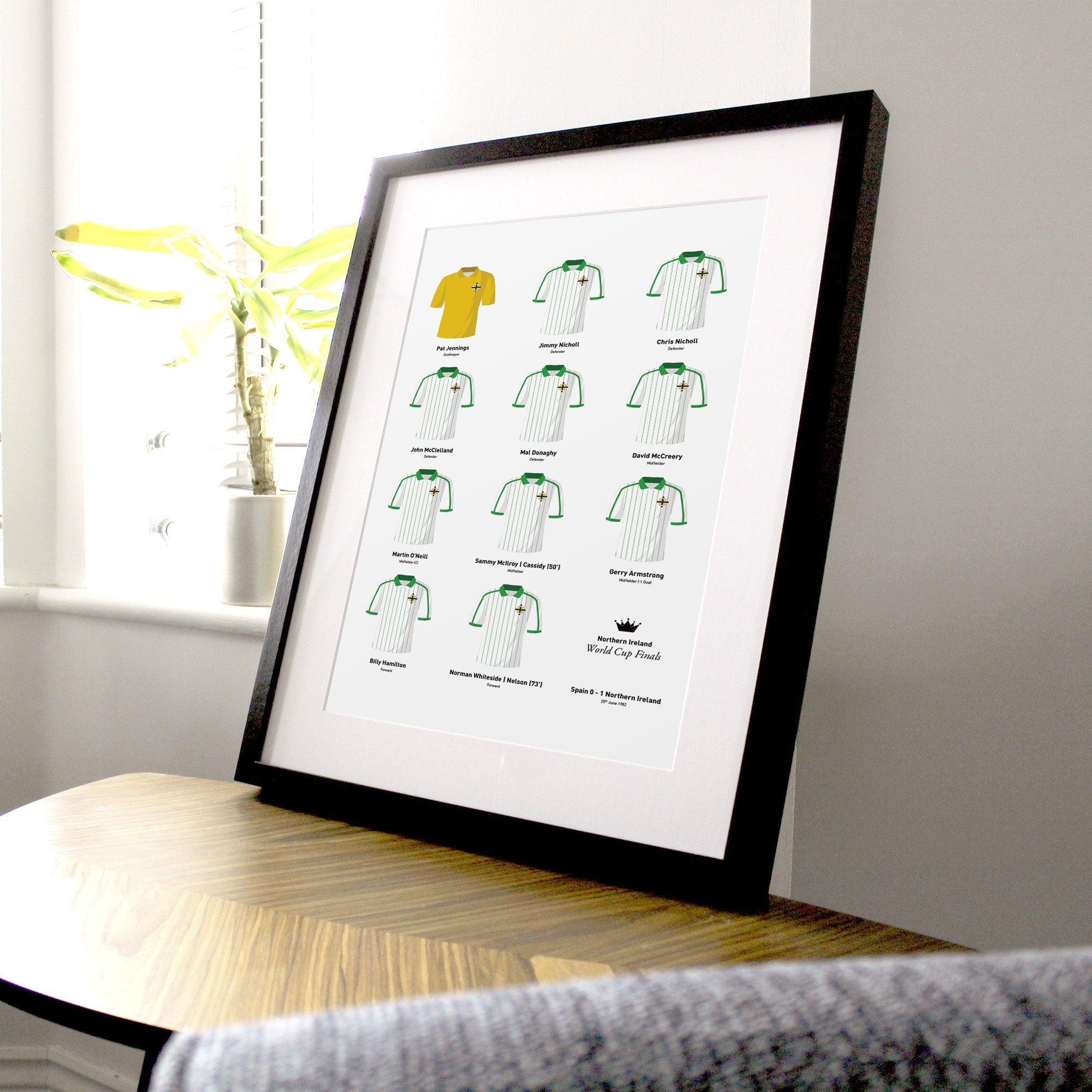 Northern Ireland 1982 World Cup Finals Football Team Print Good Team On Paper