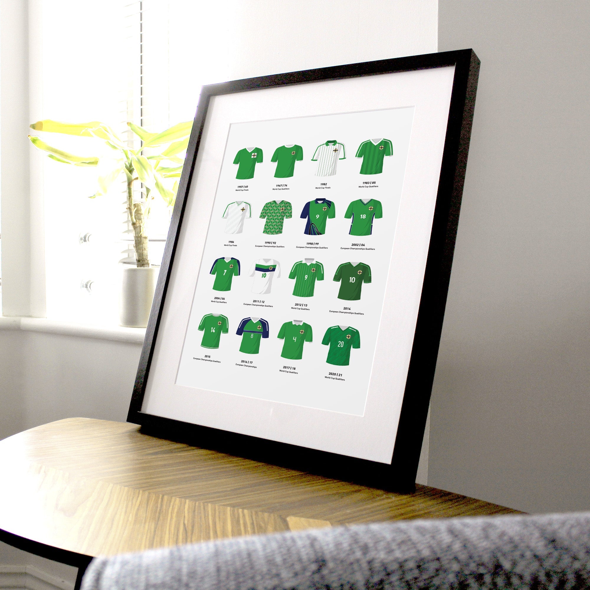 Northern Ireland Classic Kits Football Team Print Good Team On Paper