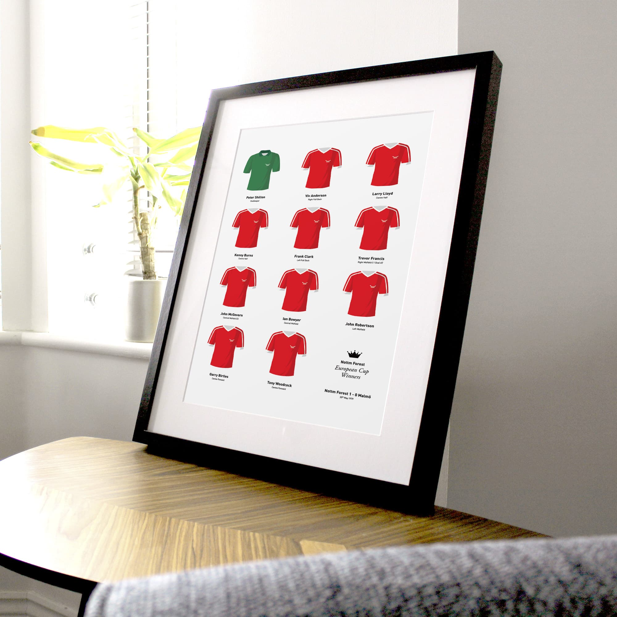 Nottm Forest 1979 European Champions Football Team Print Good Team On Paper