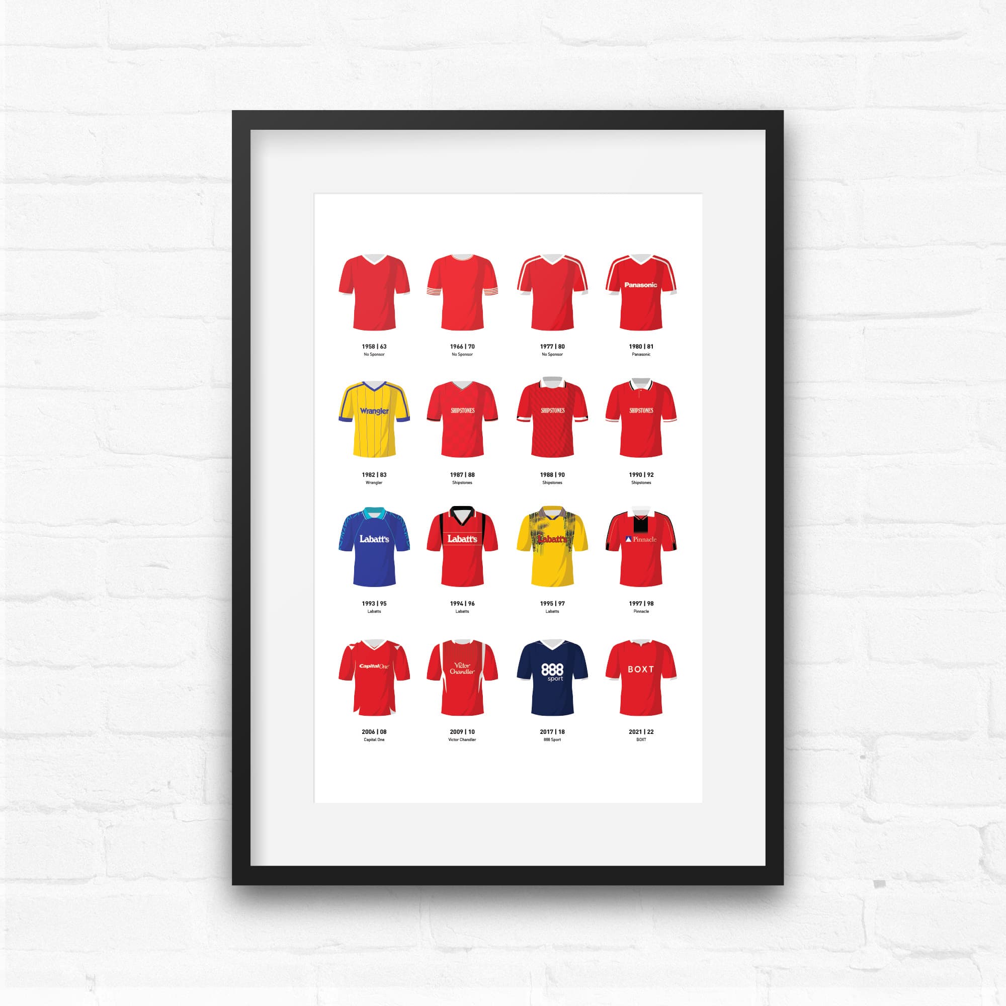 Nottm Forest Classic Kits Football Team Print Good Team On Paper