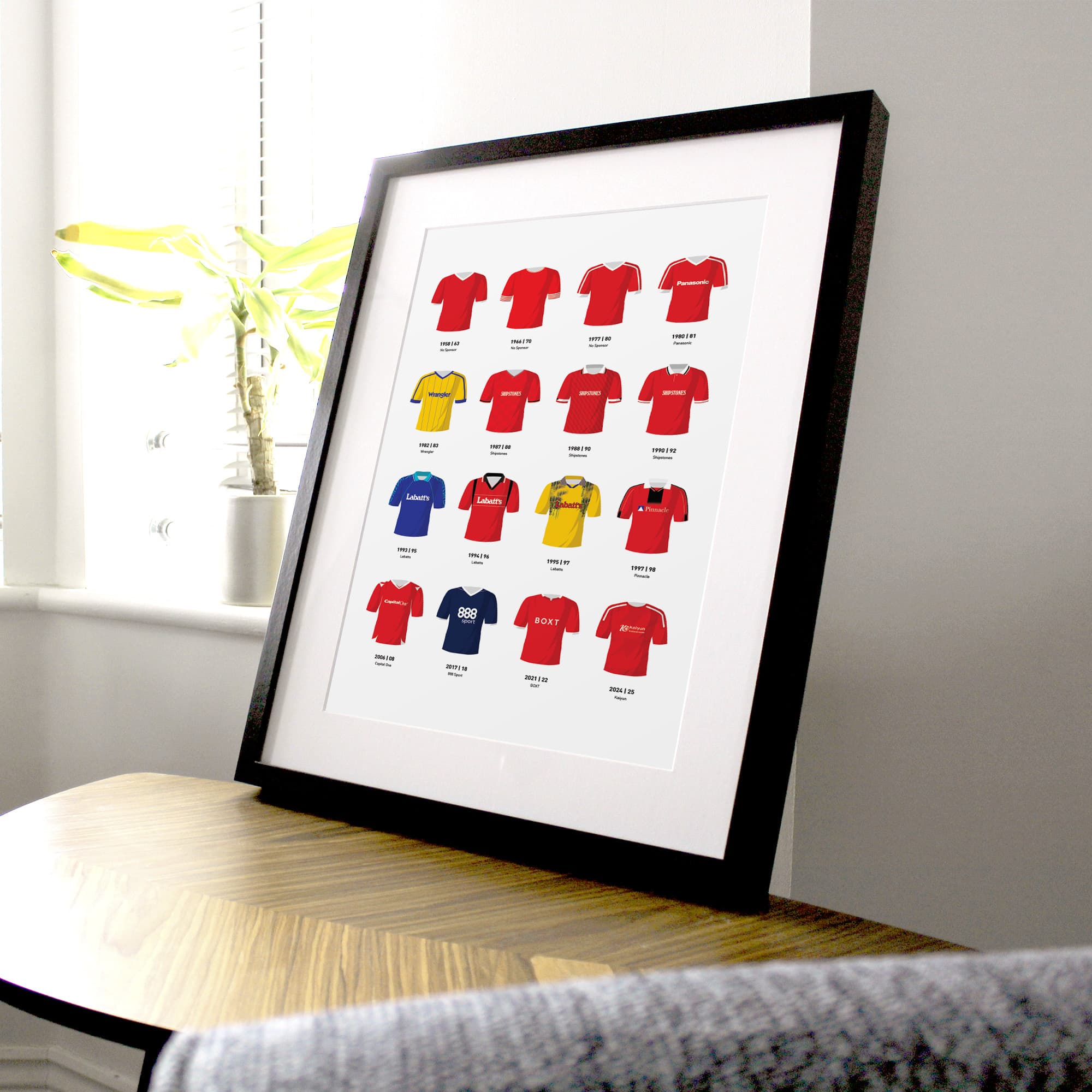 Nottm Forest Classic Kits Football Team Print