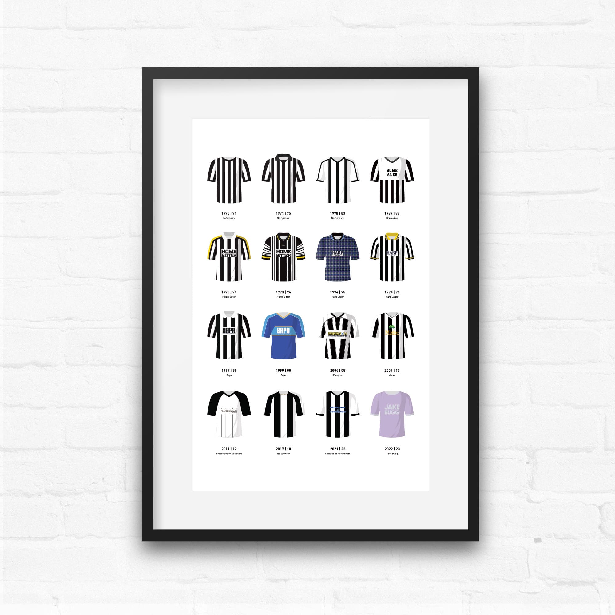 Notts County Classic Kits Football Team Print Good Team On Paper