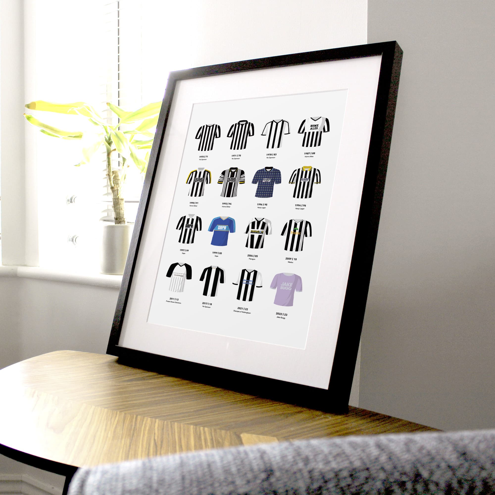 Notts County Classic Kits Football Team Print Good Team On Paper