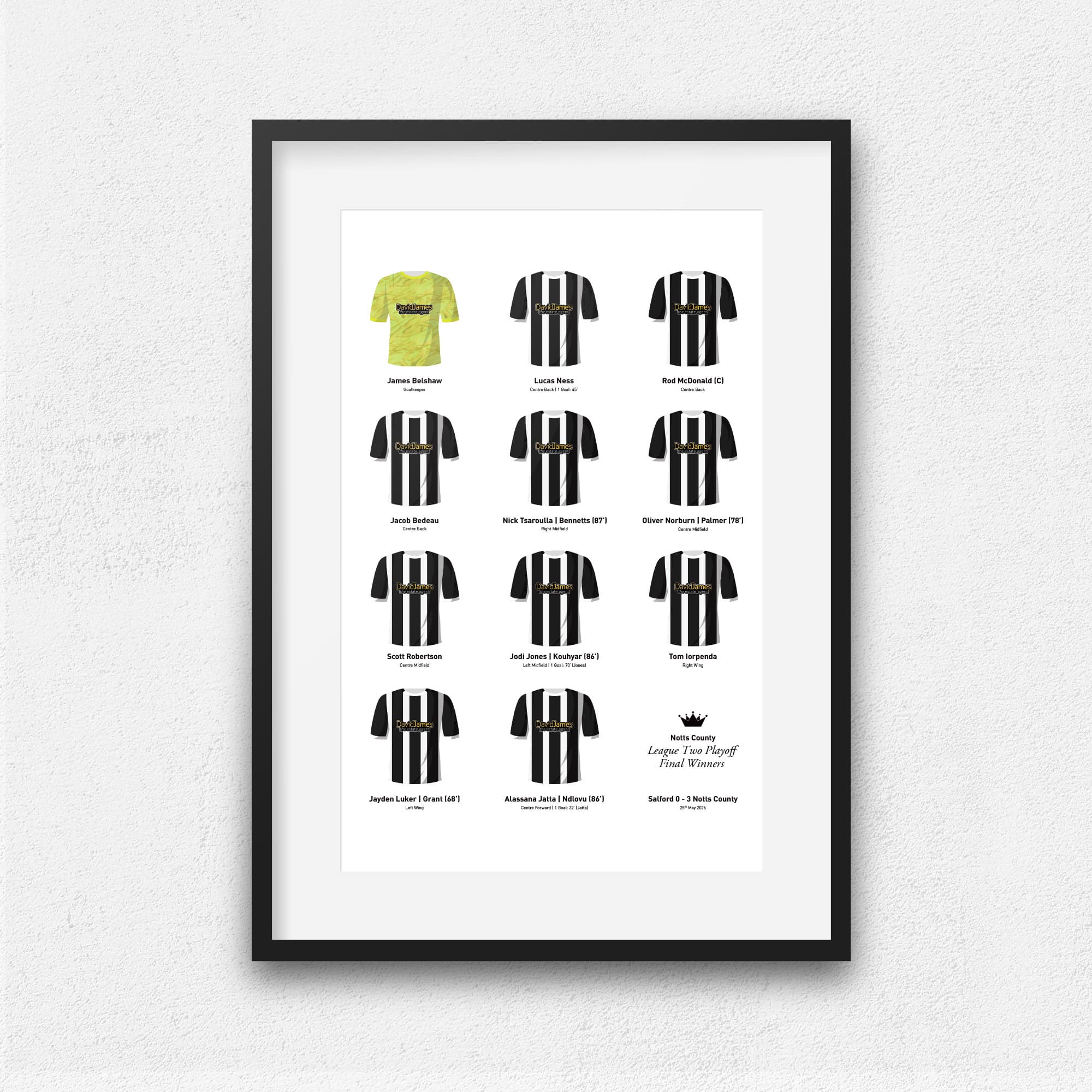 Notts County 2026 League Two Playoff Winners Football Team Print