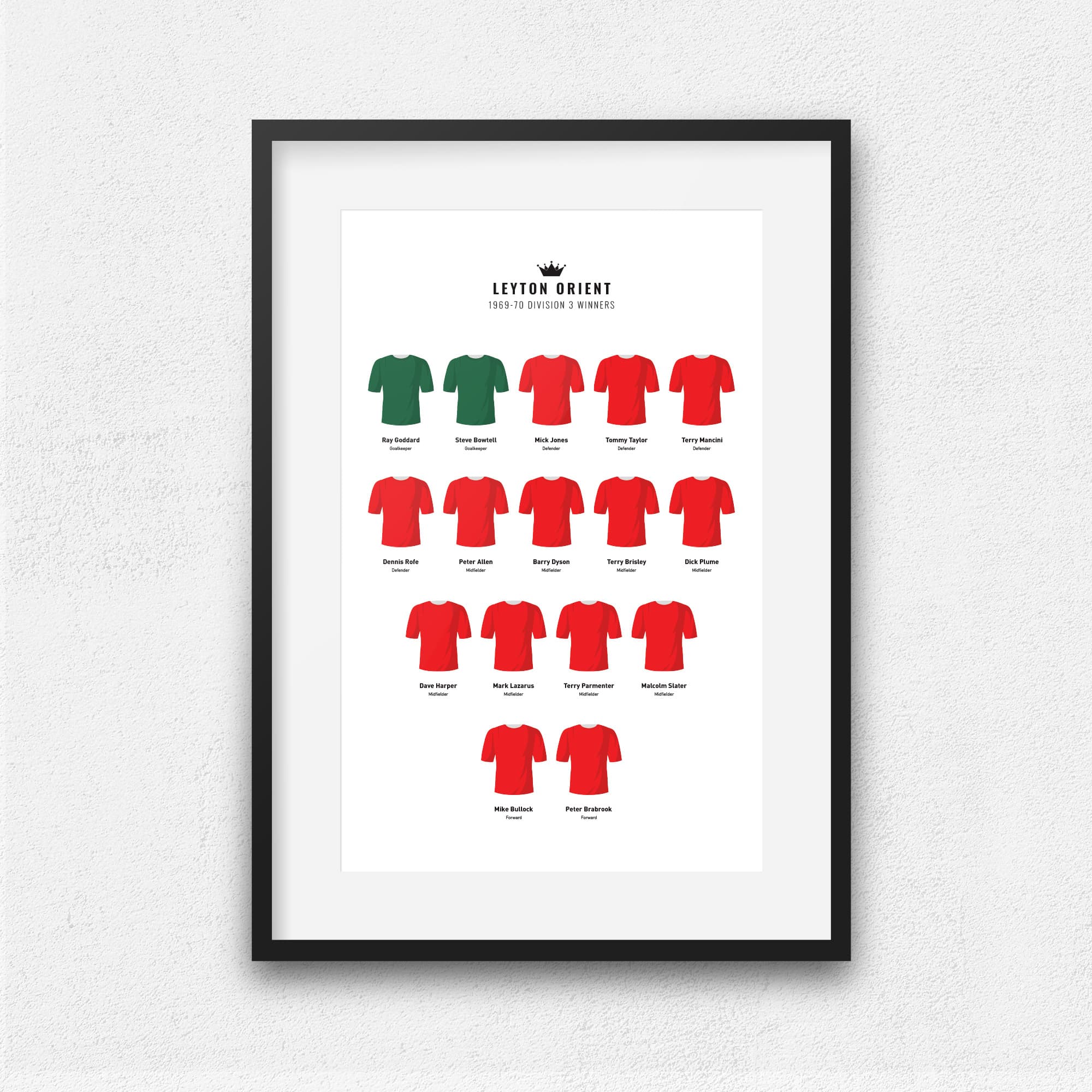 Orient 1970 Division 3 Winners Football Team Print Good Team On Paper