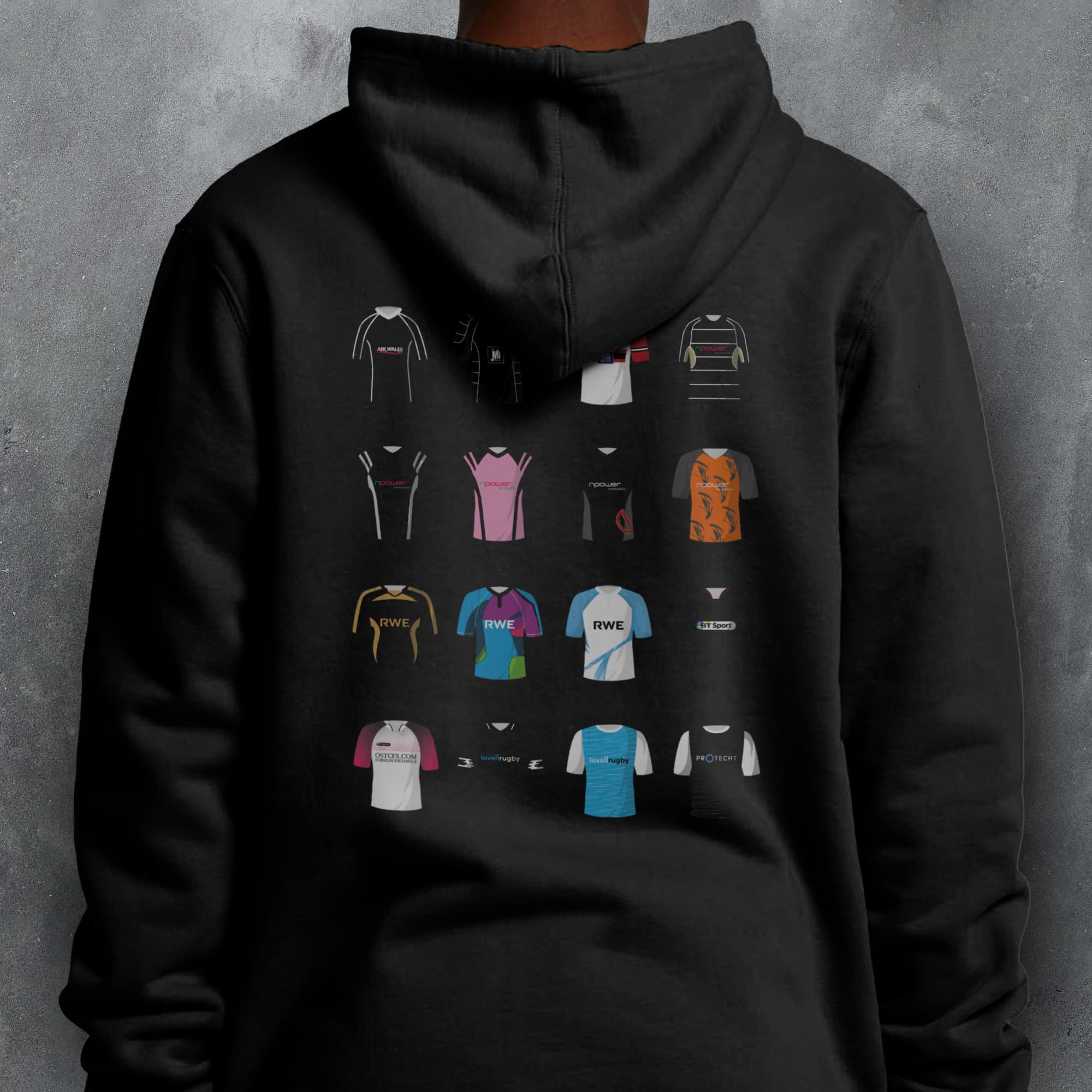 Ospreys Rugby Union Classic Kits Hoodie