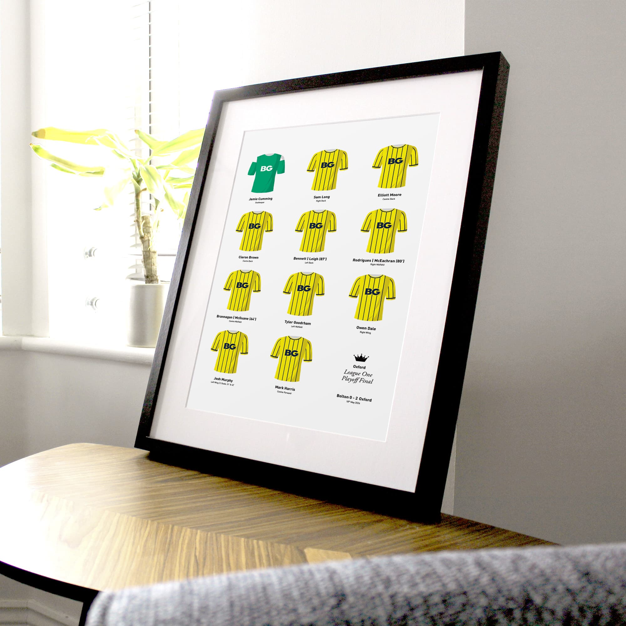 Oxford 2024 League One Playoff Winners Football Team Print