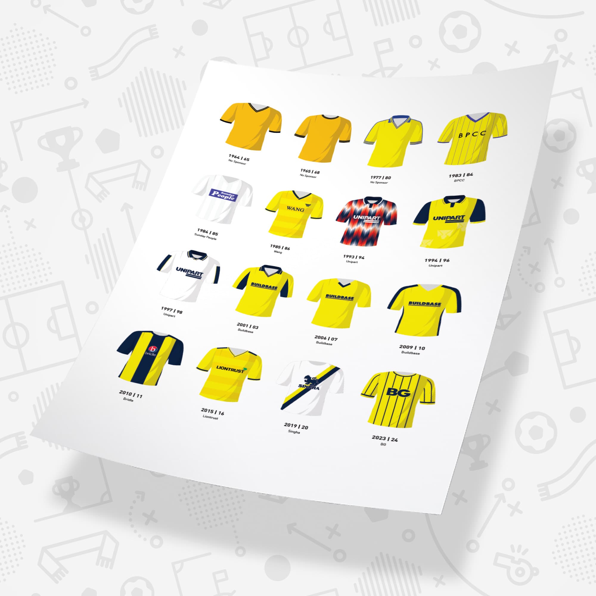 Oxford Classic Kits Football Team Print