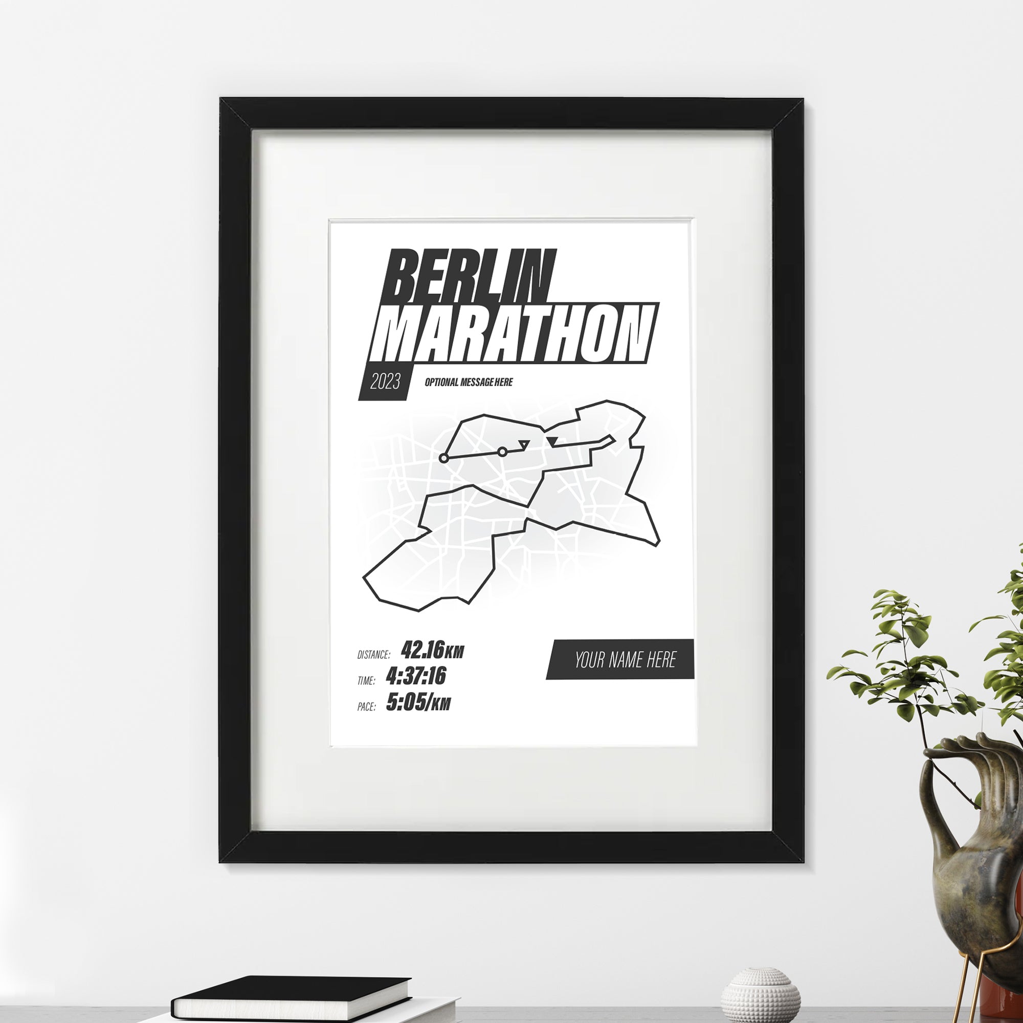 PERSONALISED 'Amazing Pace' Berlin Marathon Finishers Print Good Team On Paper