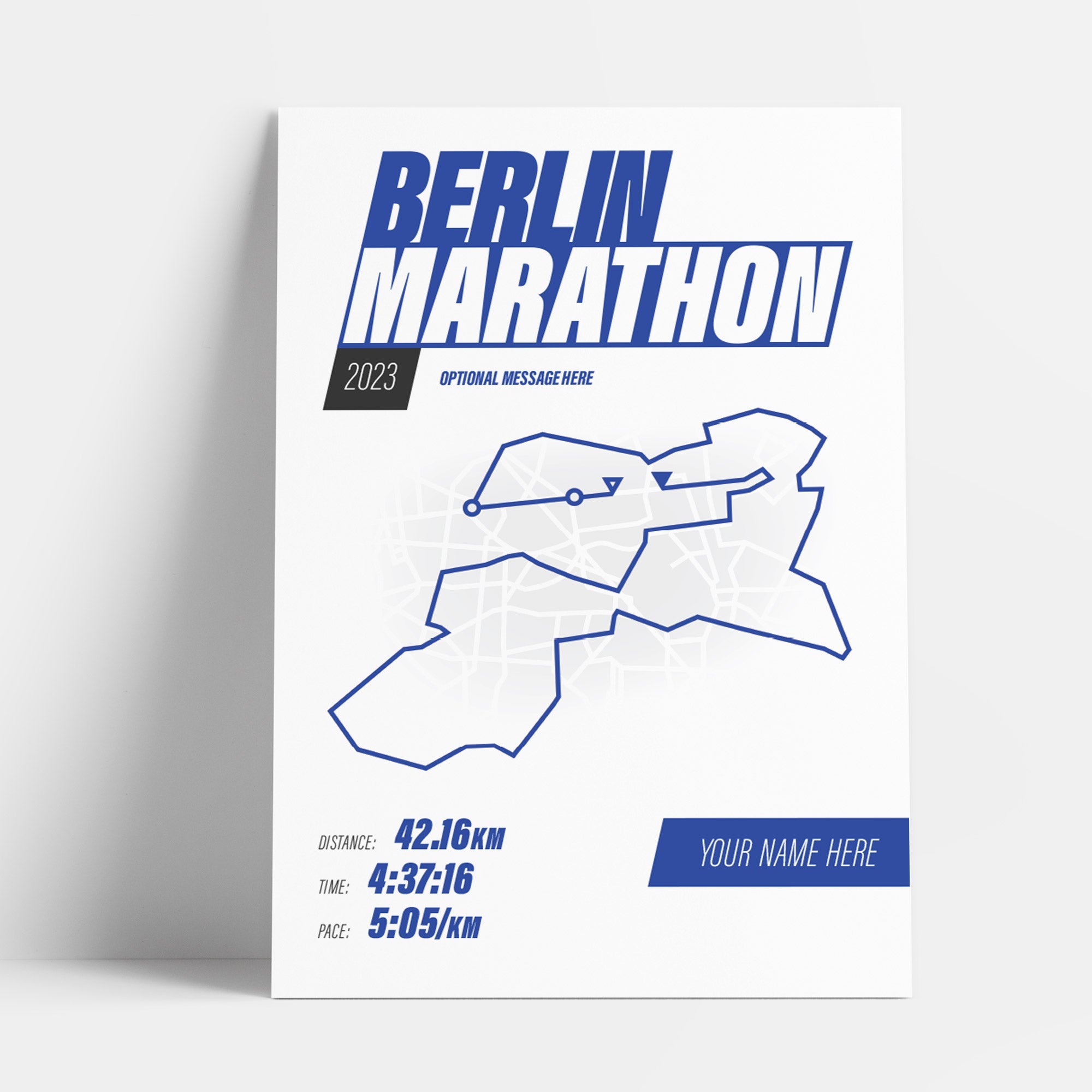 PERSONALISED 'Amazing Pace' Berlin Marathon Finishers Print Good Team On Paper