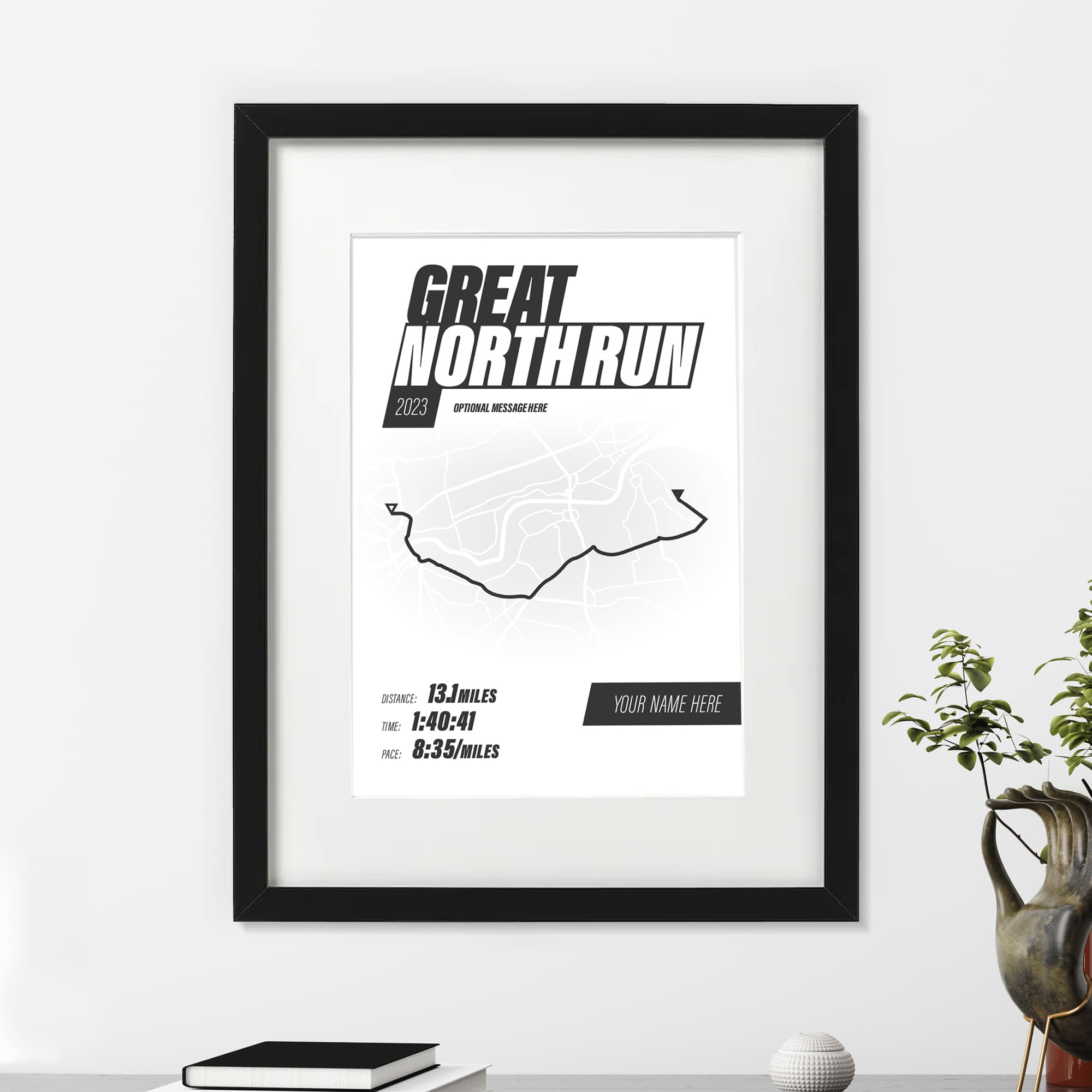 PERSONALISED 'Amazing Pace' Great North Run Finishers Print Good Team On Paper