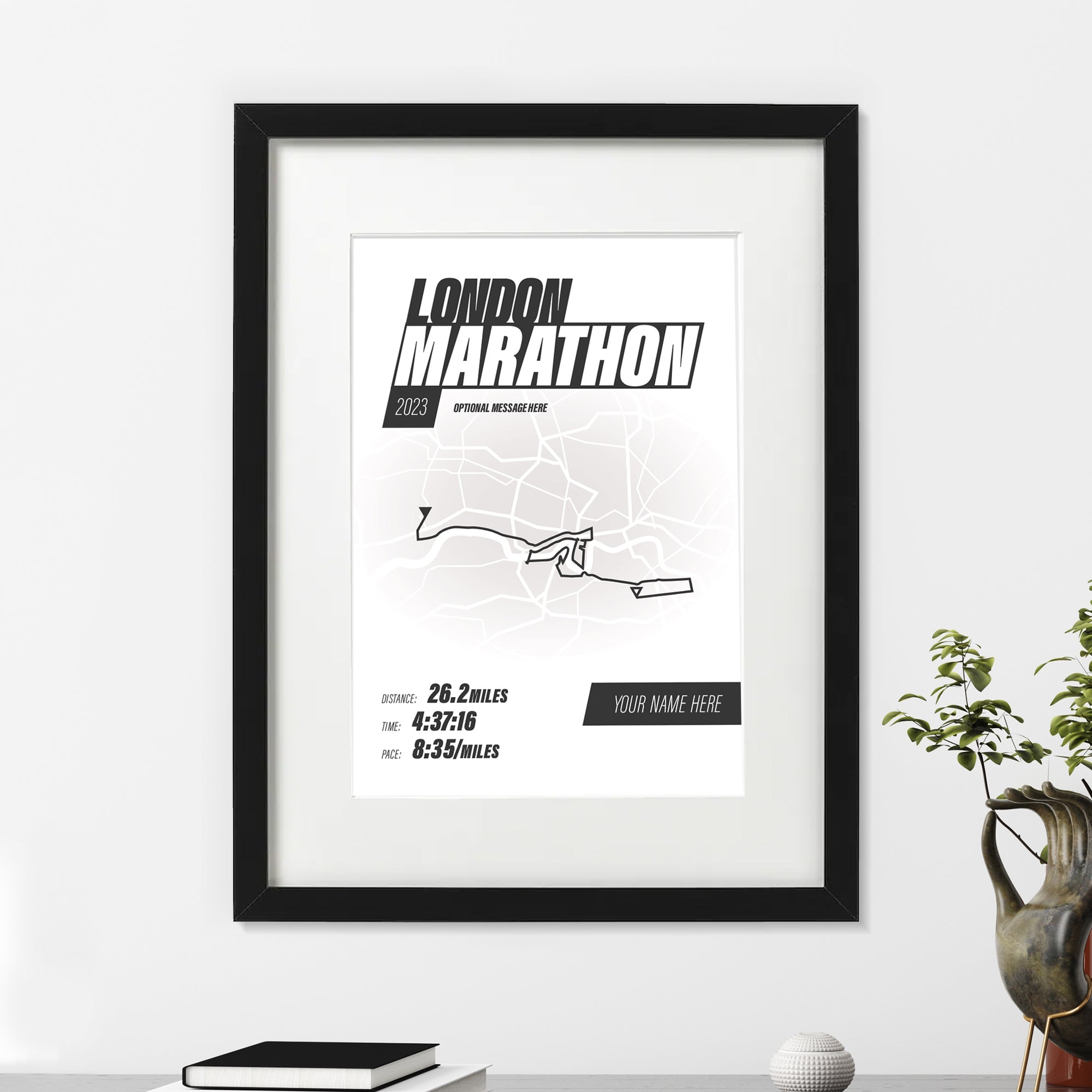 PERSONALISED 'Amazing Pace' London Marathon Finishers Print Good Team On Paper