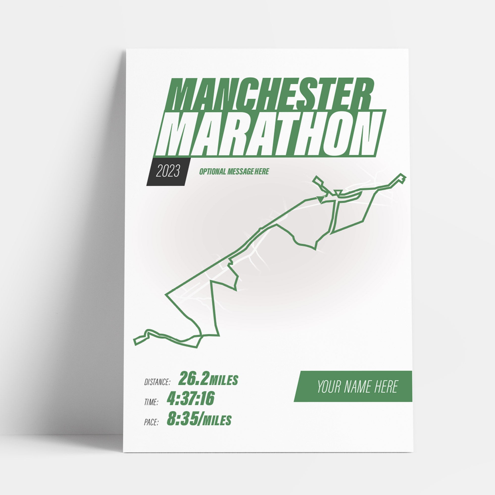 PERSONALISED 'Amazing Pace' Manchester Marathon Finishers Print Good Team On Paper