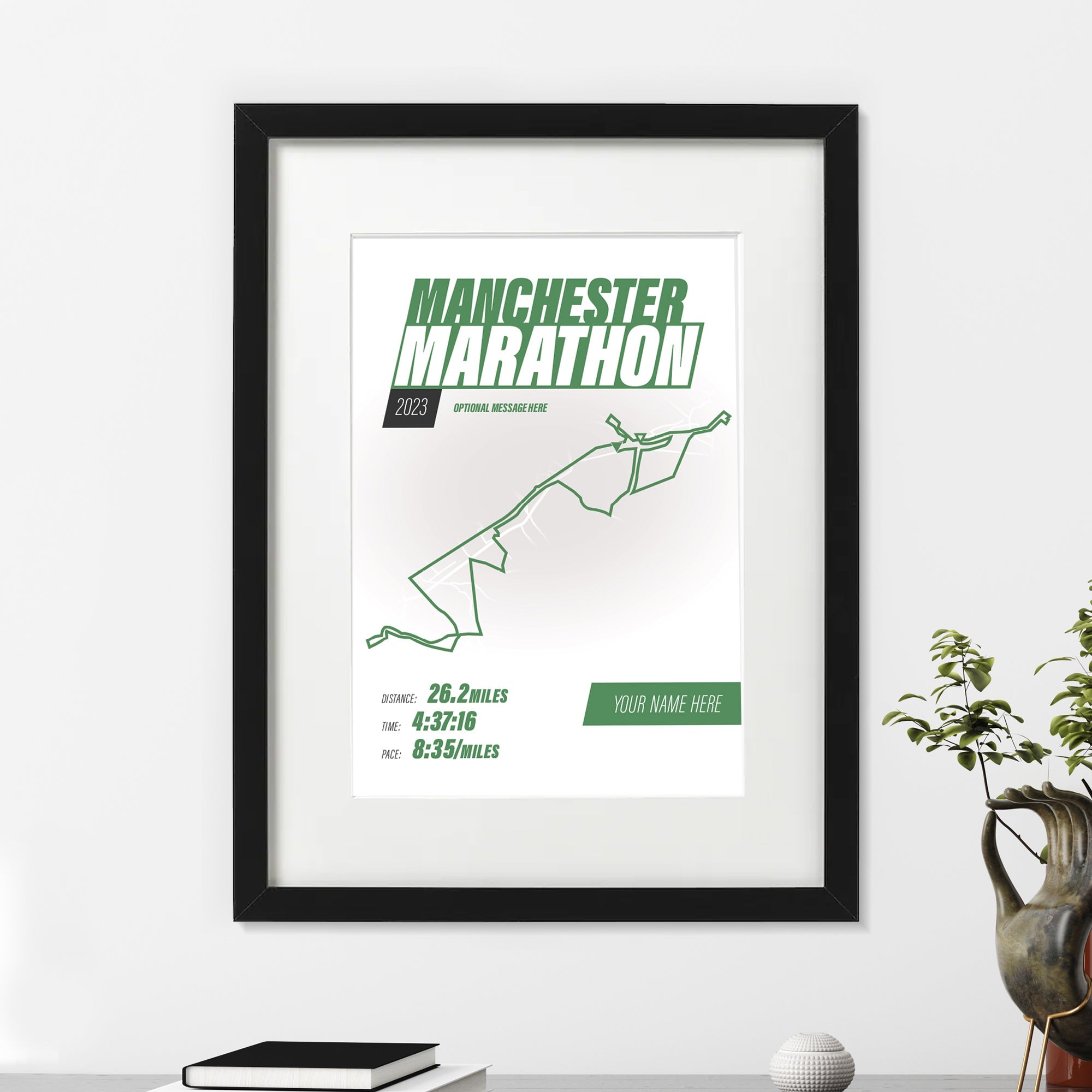 PERSONALISED 'Amazing Pace' Manchester Marathon Finishers Print Good Team On Paper