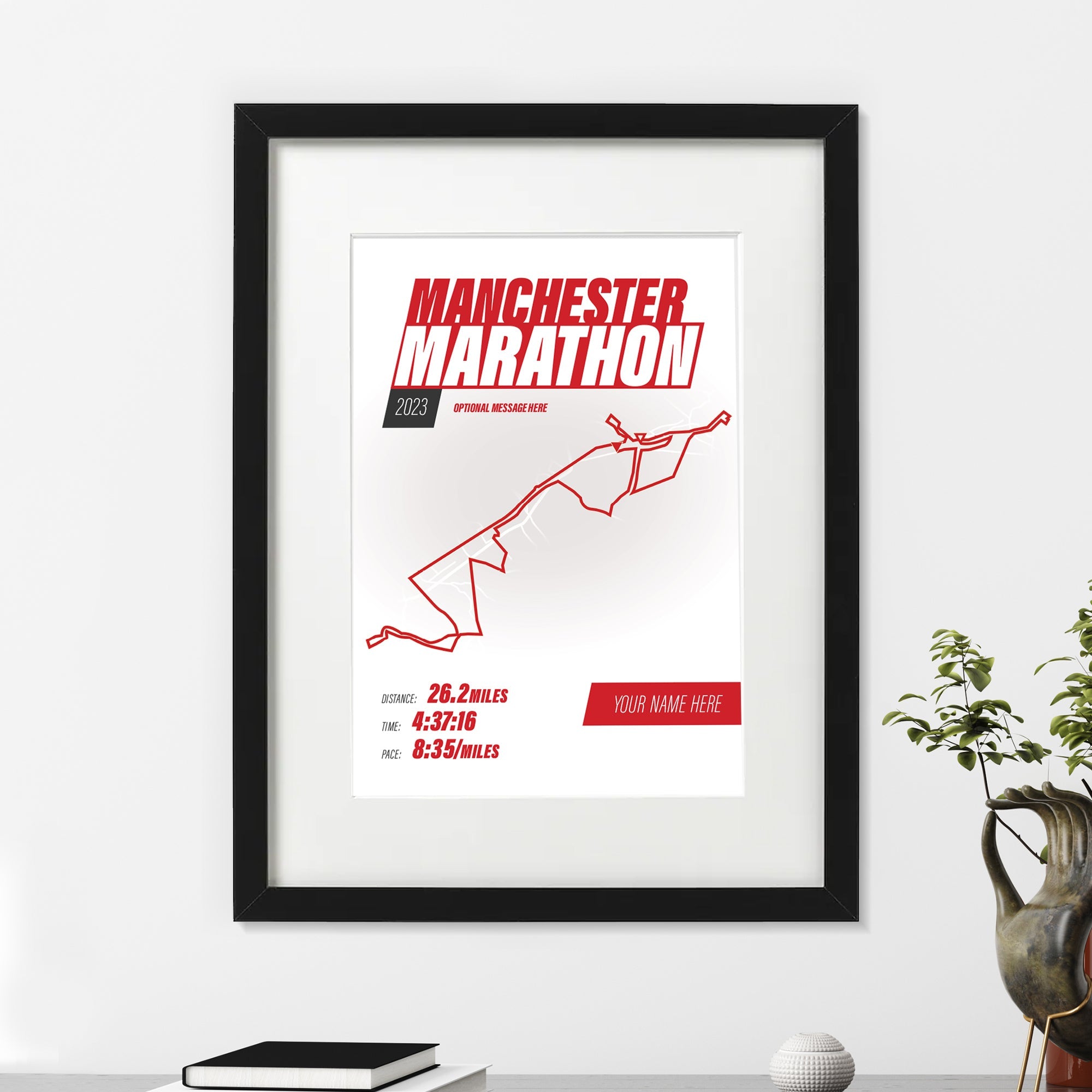 PERSONALISED 'Amazing Pace' Manchester Marathon Finishers Print Good Team On Paper