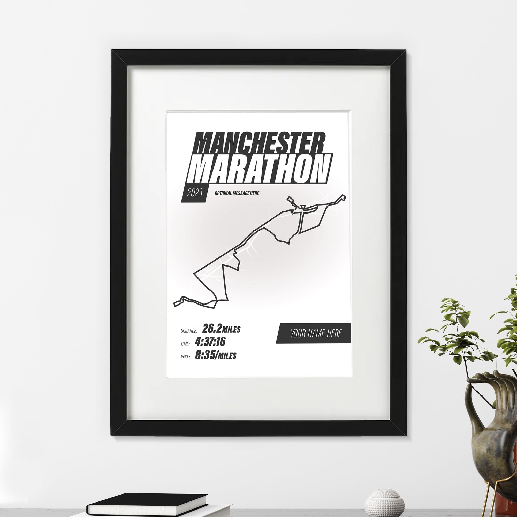 PERSONALISED 'Amazing Pace' Manchester Marathon Finishers Print Good Team On Paper