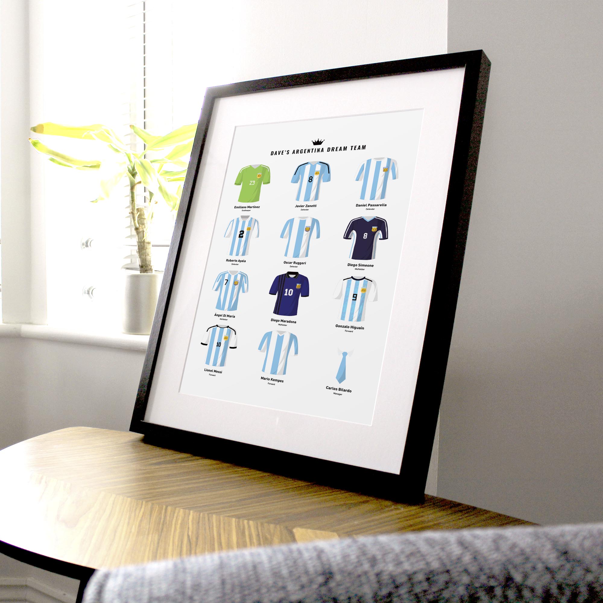 PERSONALISED Argentina Dream Team Football Print Good Team On Paper